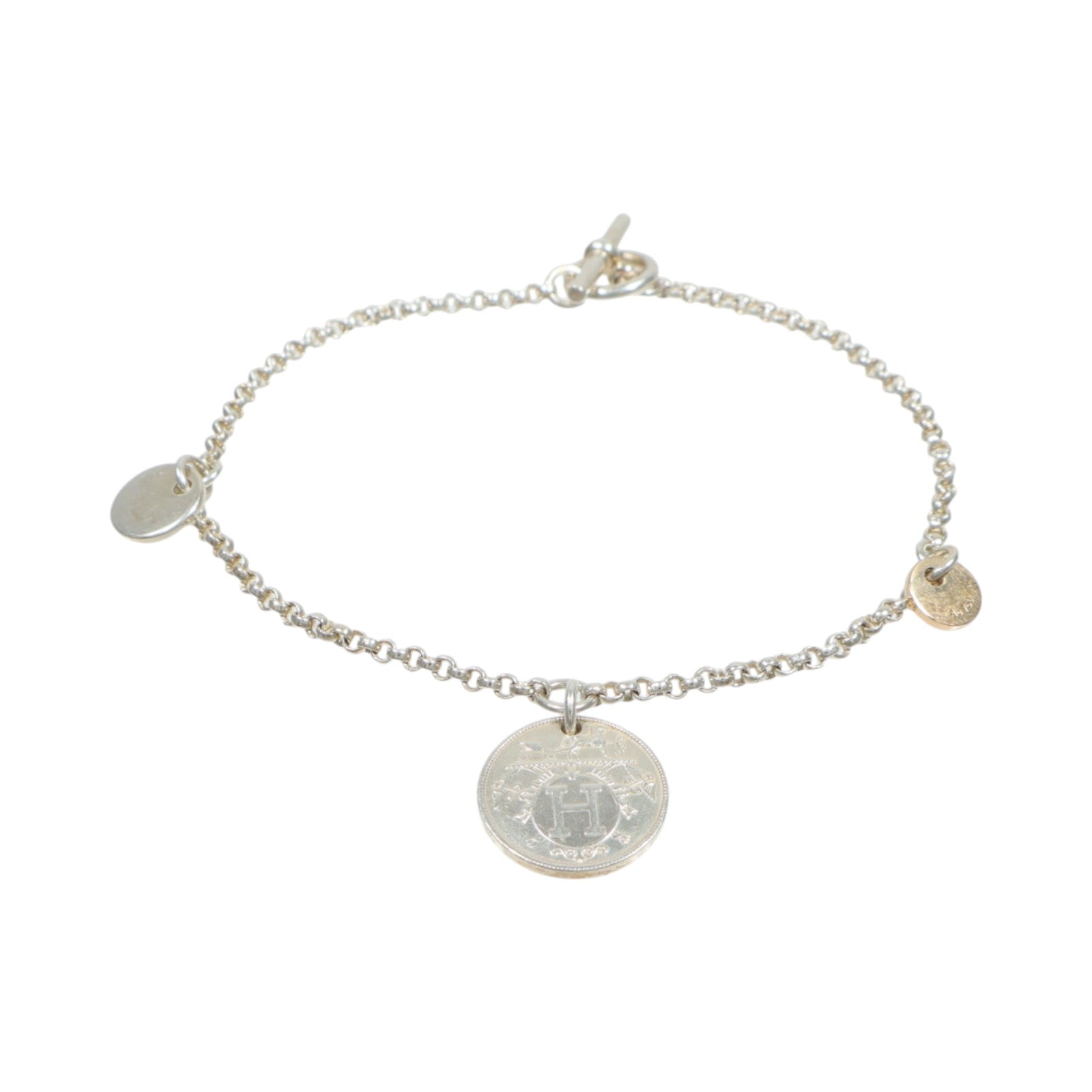 HERMES 18K玫瑰金/925純銀Ex-Libris Bracelet手鏈