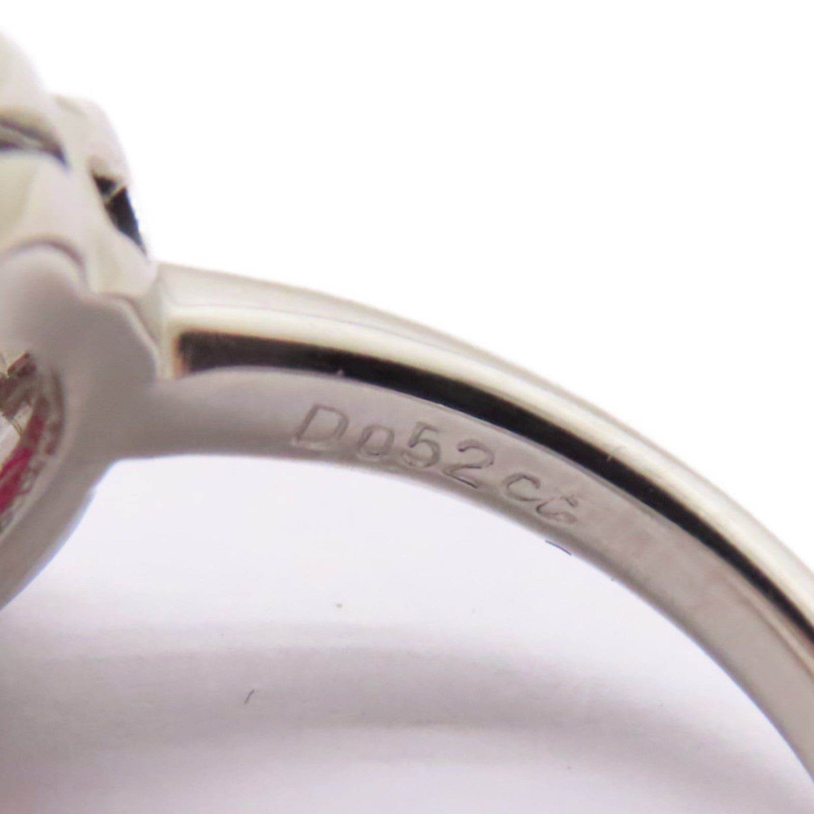 JEWELRY PT900鉑金Ruby Diamond Ring 0.73ct紅寶石/0.52ct鑽石戒指US#5.5