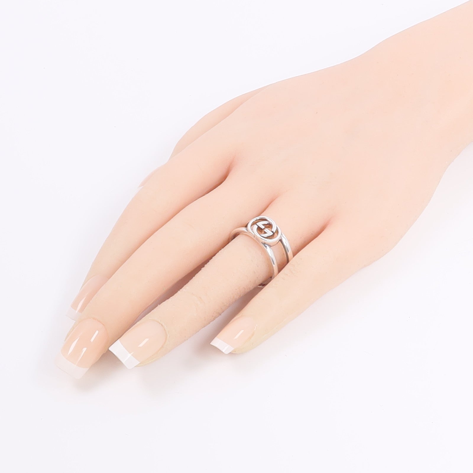 GUCCI 925純銀Interlocking G Open Band Ring戒指