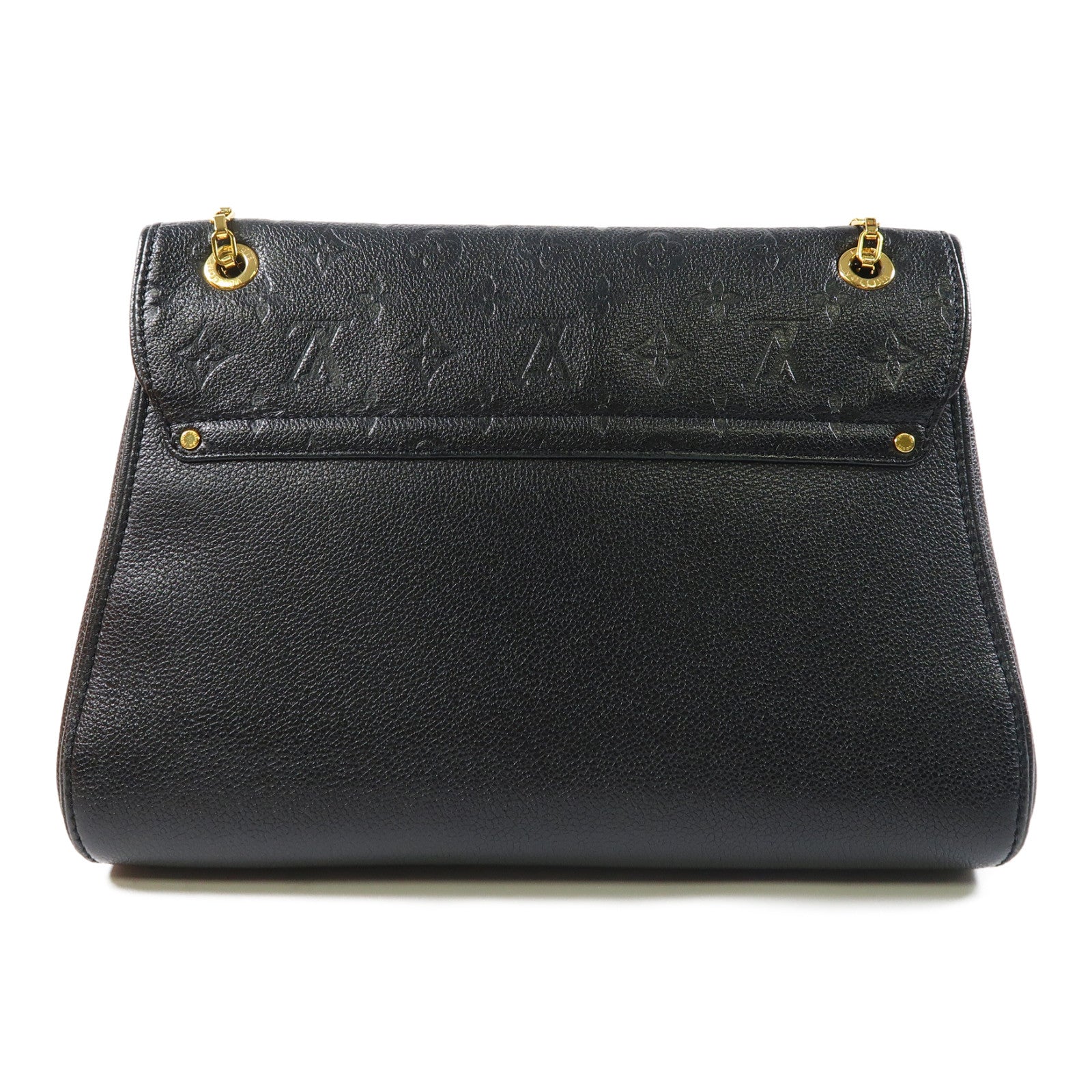 LOUIS VUITTON Monogram Empreinte Saint Germain MM金扣肩背袋黑色