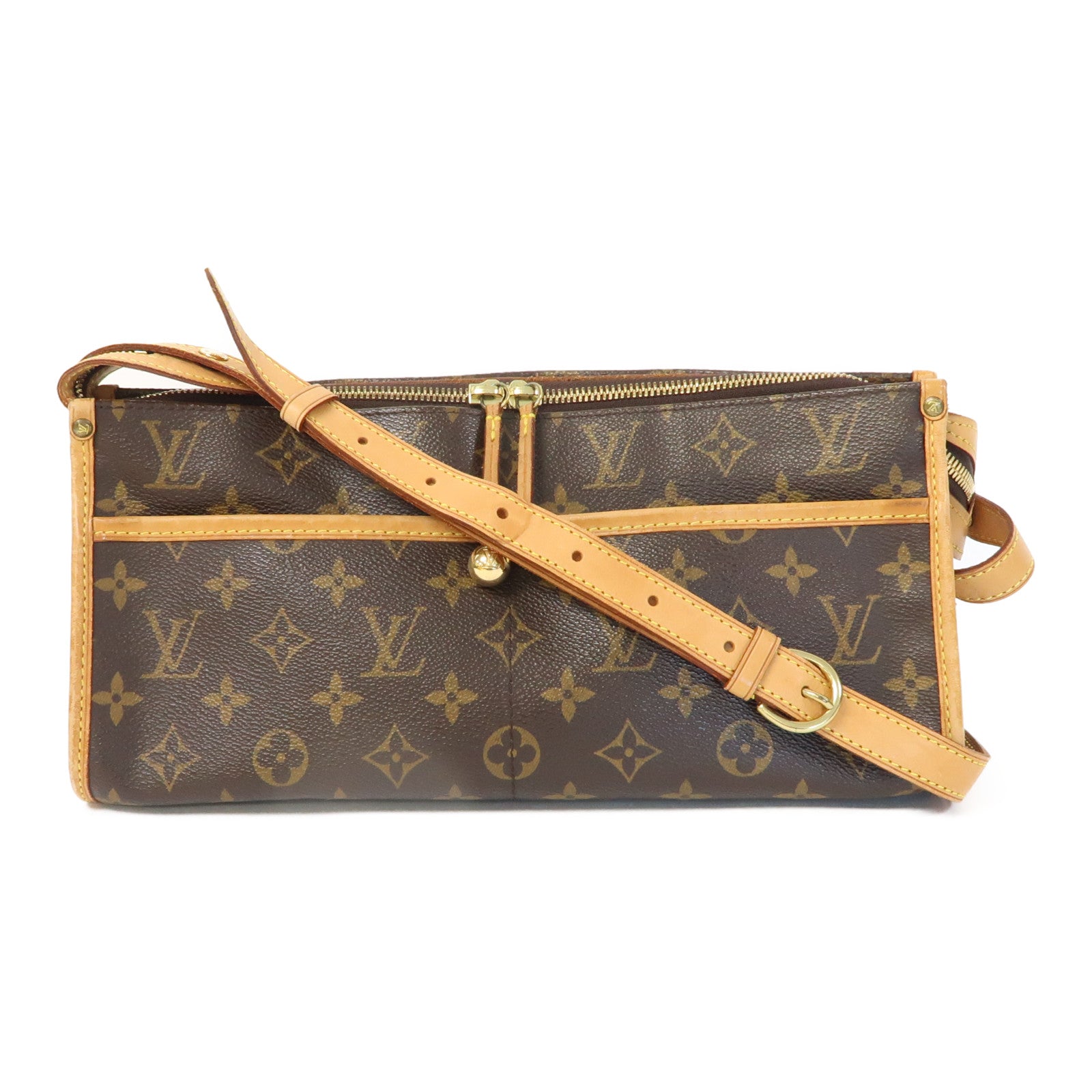 LOUIS VUITTON Monogram Popincourt金扣肩背袋啡色