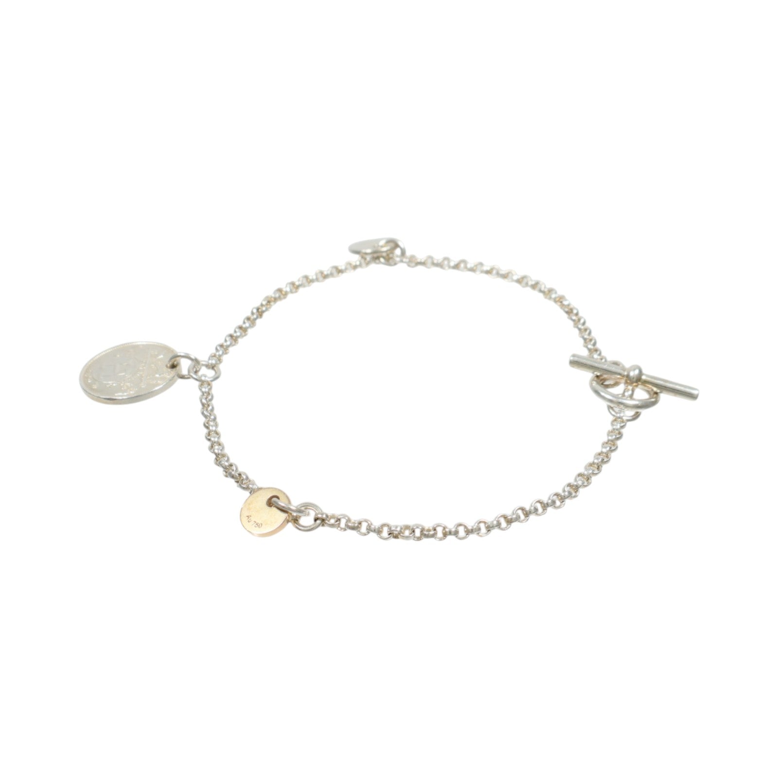 HERMES 18K玫瑰金/925純銀Ex-Libris Bracelet手鏈