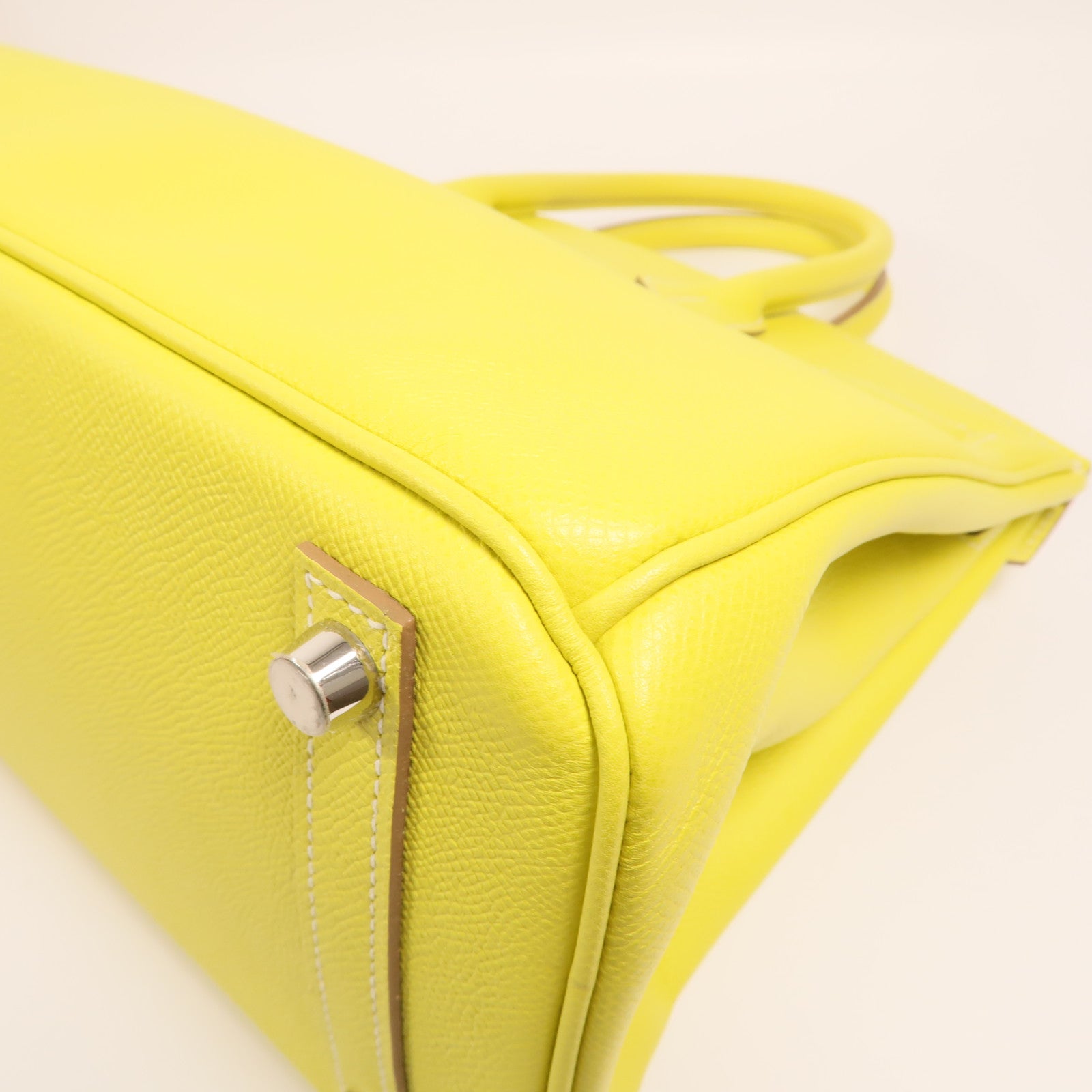 HERMES Epsom皮革Birkin30銀扣手挽袋Lime