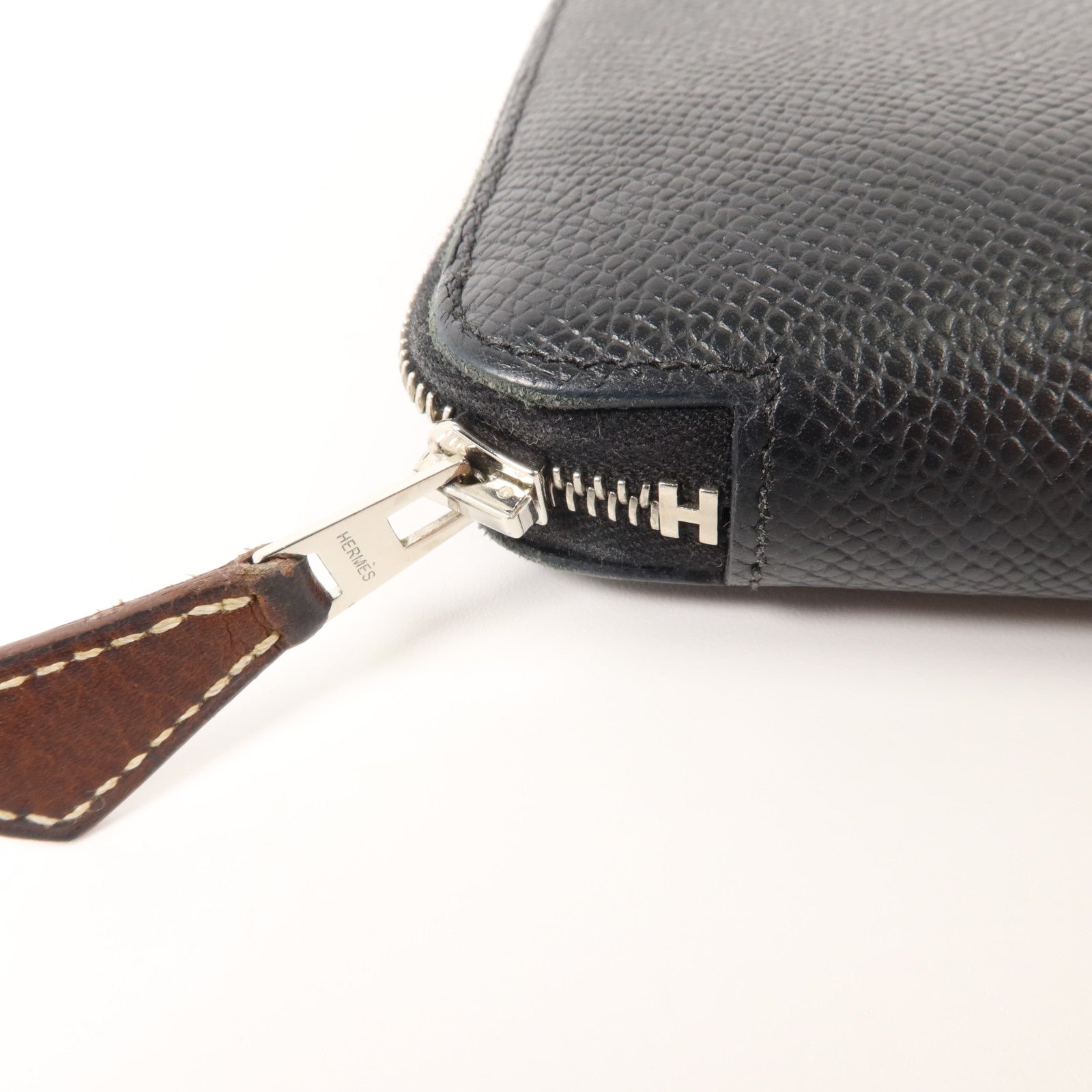 HERMES Epsom皮革Silk In Classique Long Wallet長錢包Noir