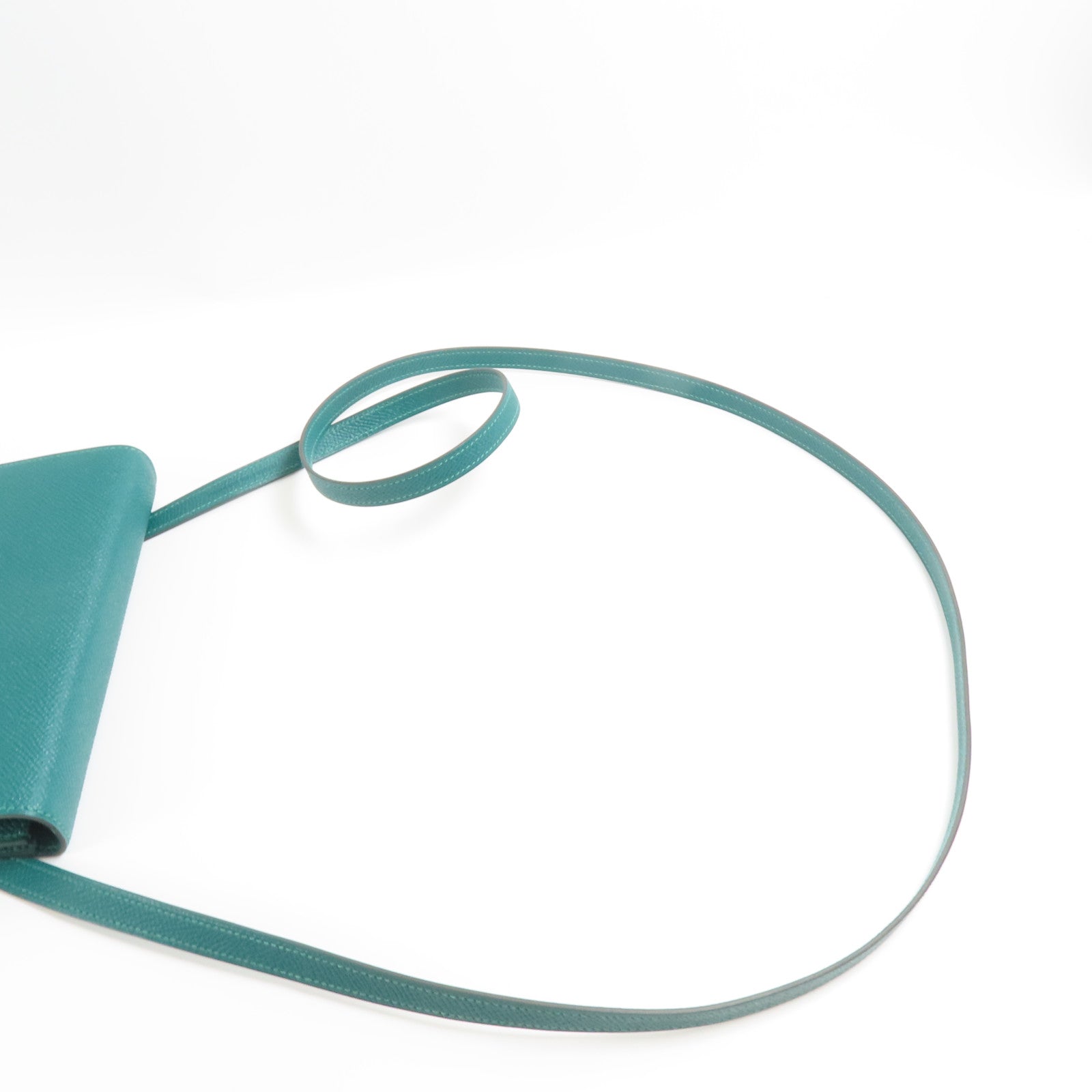 HERMES Epsom皮革Clic 16銀扣肩背袋Vert Vertigo