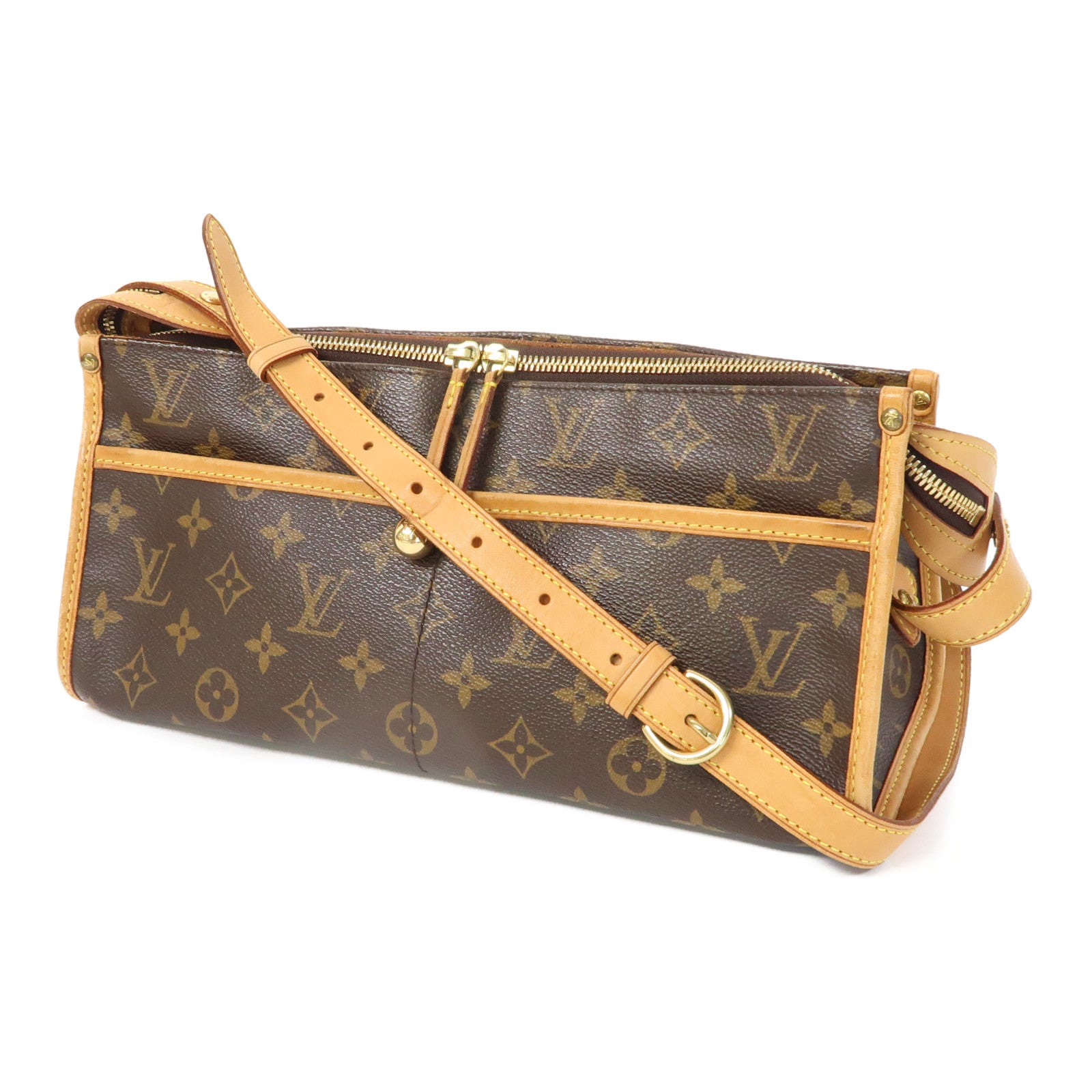 LOUIS VUITTON Monogram Popincourt金扣肩背袋啡色