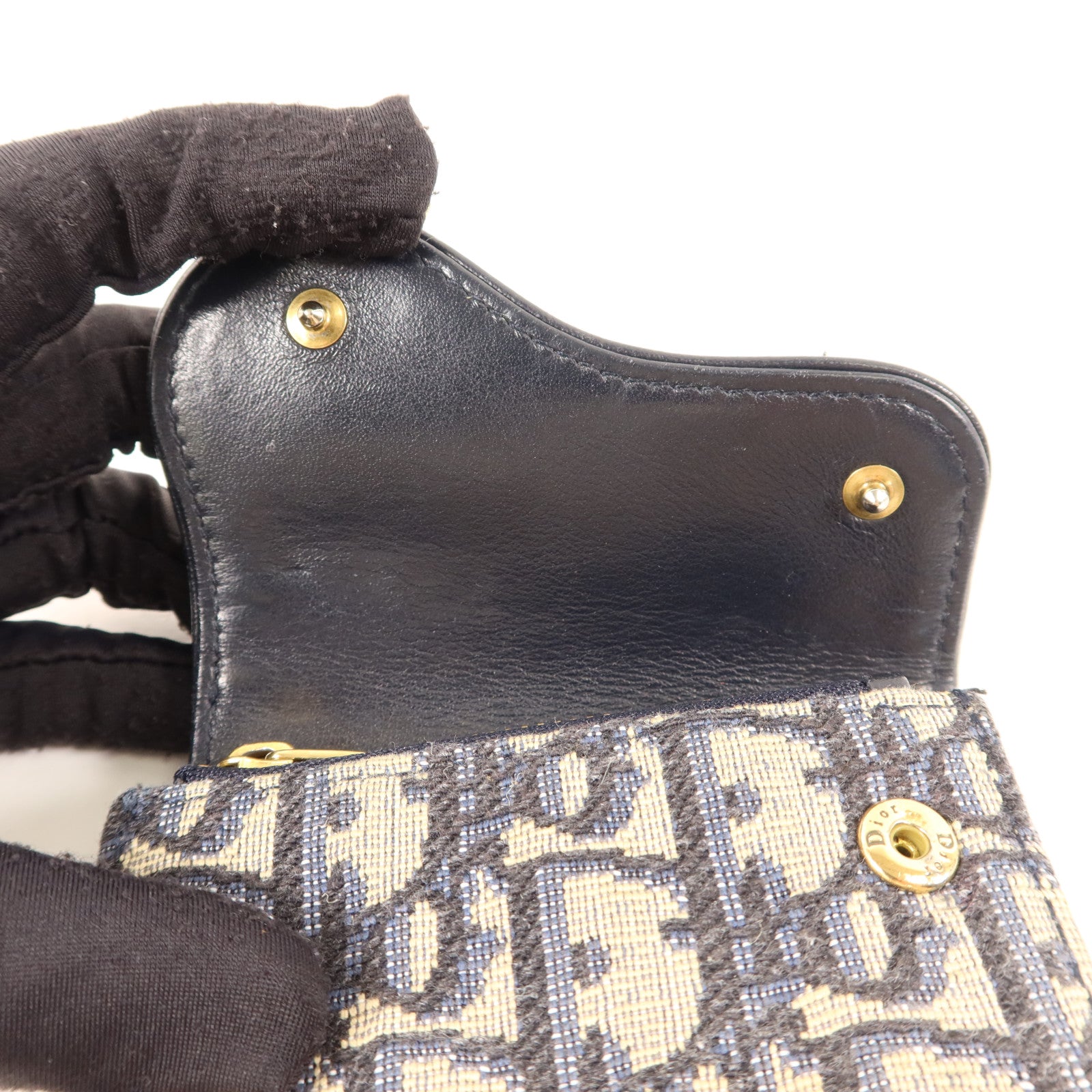 Dior 帆布Saddle Wallet金扣錢包