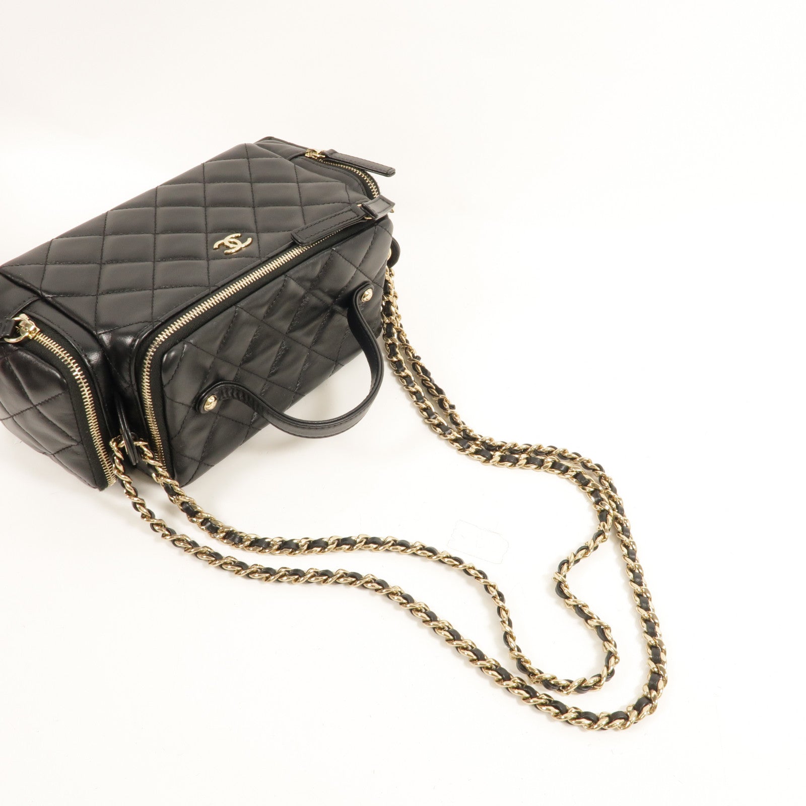 CHANEL 羊皮皮革Vanity Case手挽肩背兩用袋