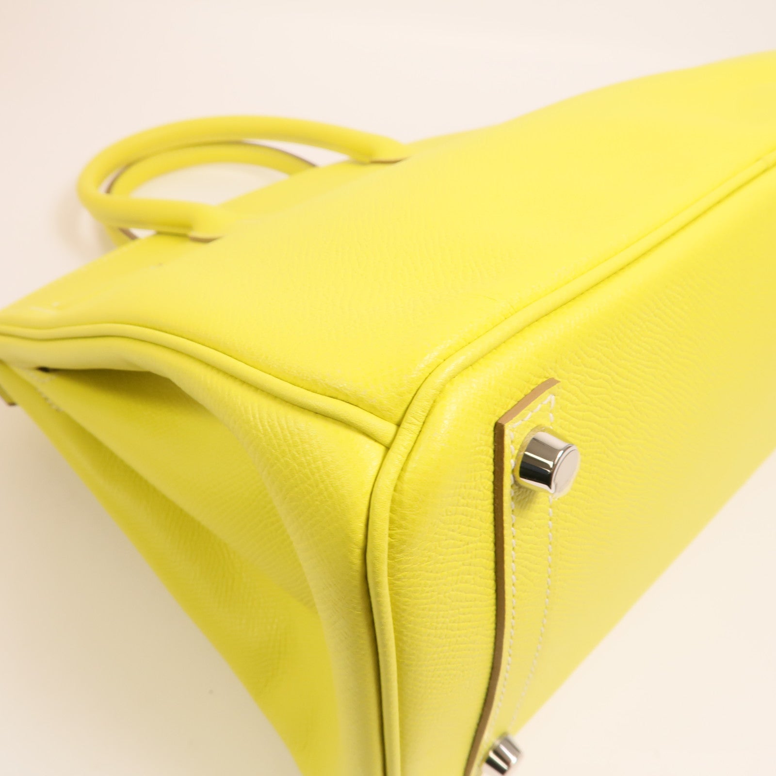 HERMES Epsom皮革Birkin30銀扣手挽袋Lime