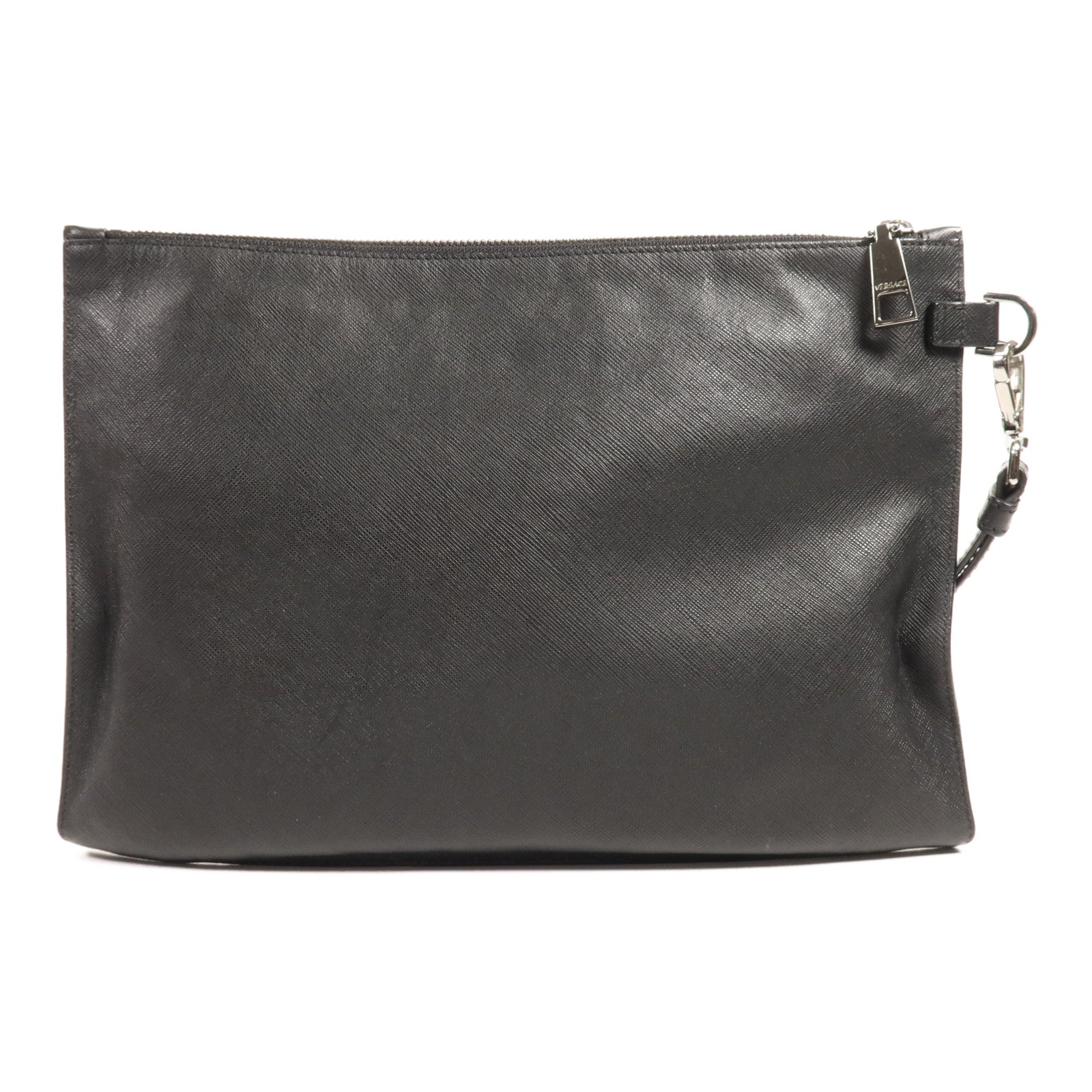VERSACE 牛皮皮革Clutch Bag銀扣手拿包