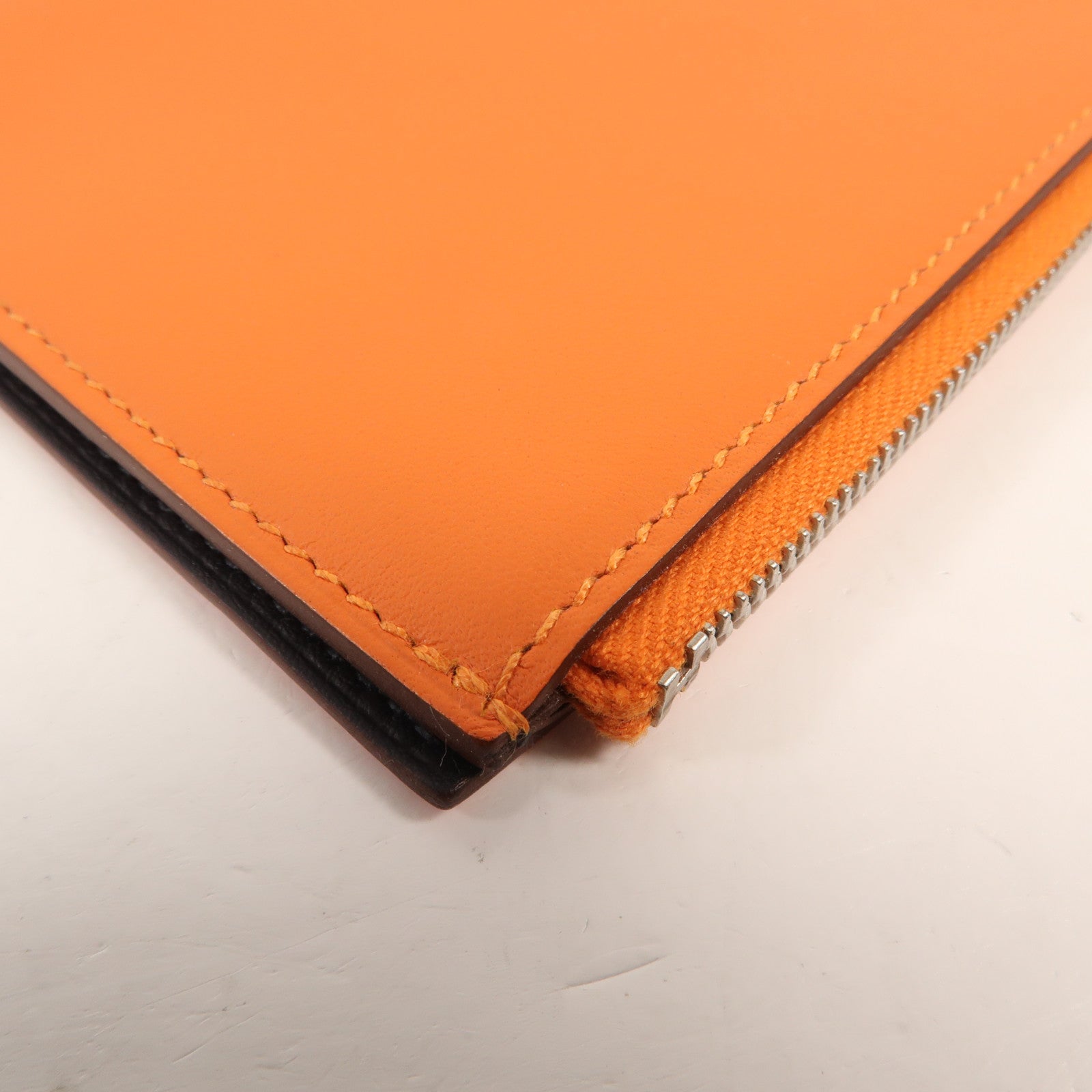 HERMES Swift皮革Passport Case護照套Orange 9J