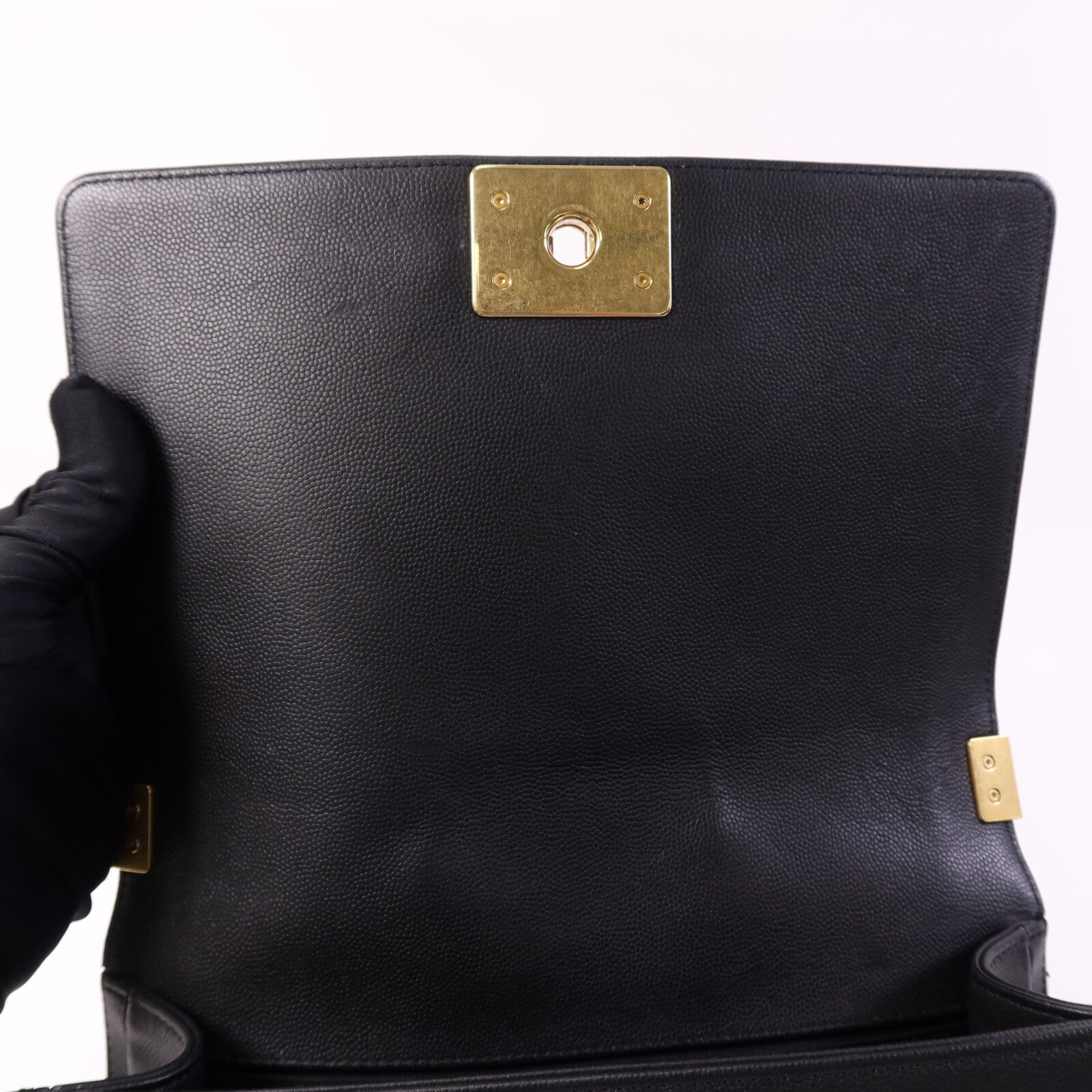 CHANEL 【激減優惠】牛皮皮革Boy 25金扣鏈帶肩背袋