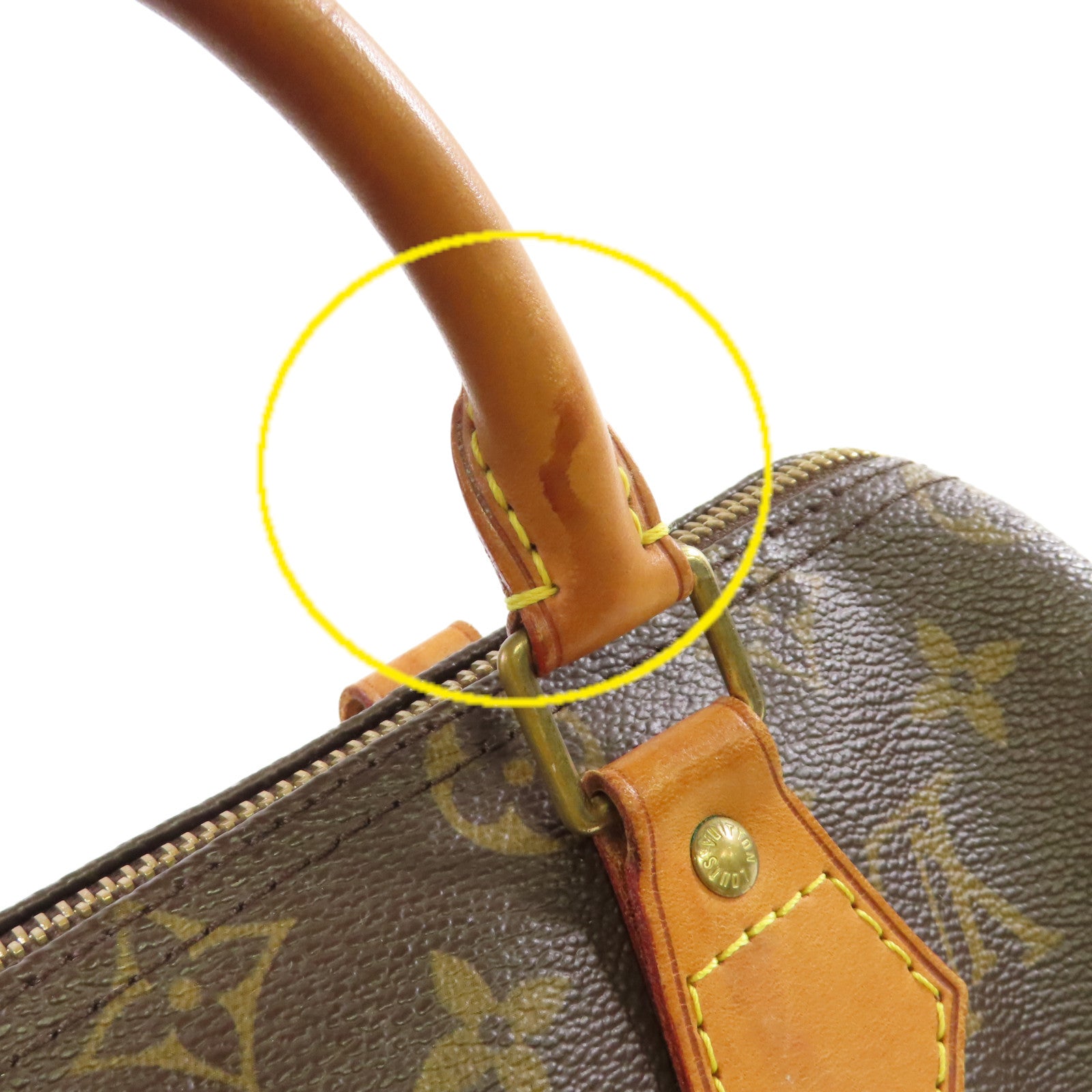 LOUIS VUITTON Monogram Speedy 25金扣手挽袋啡色