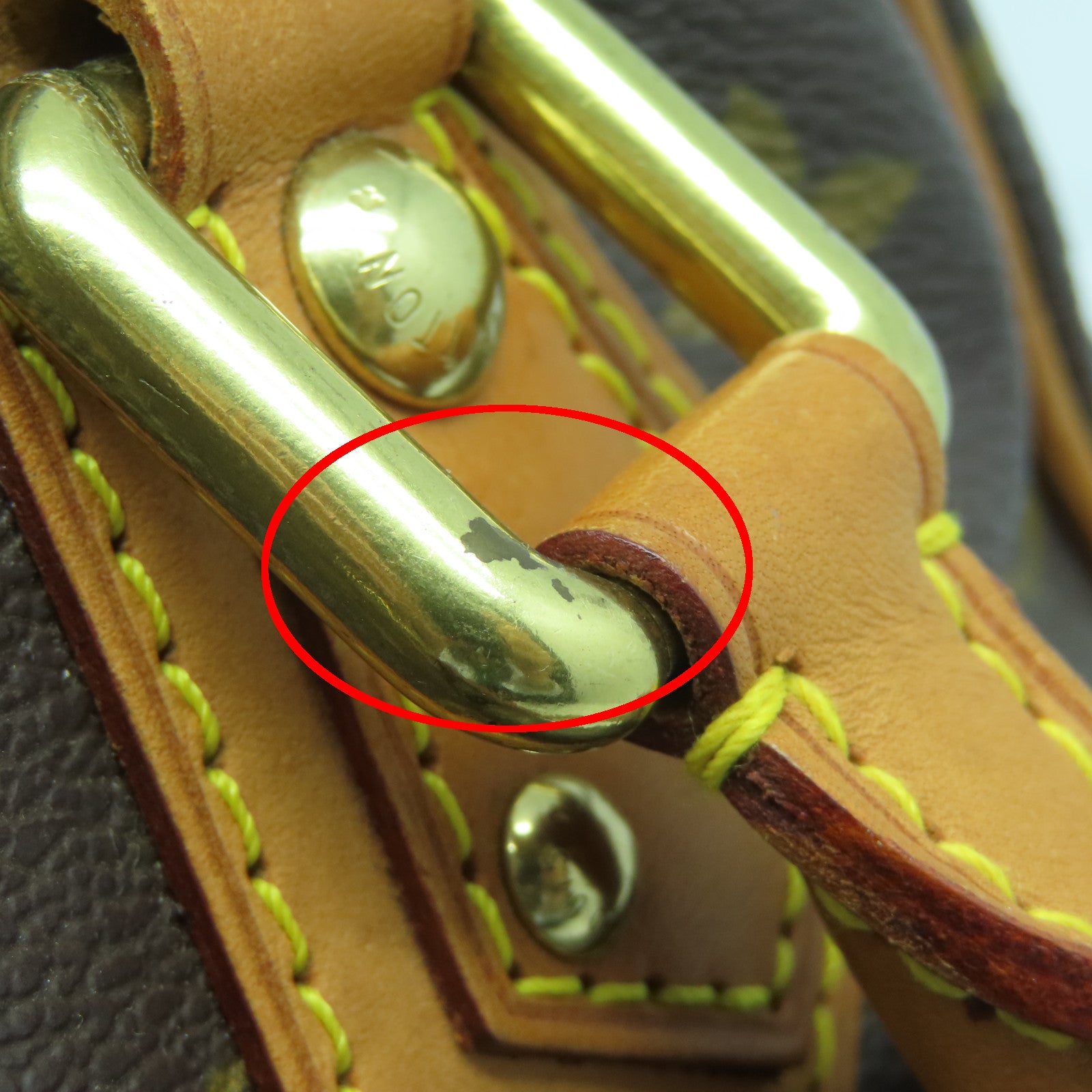 LOUIS VUITTON Monogram Manhattan PM金扣手挽袋棕色