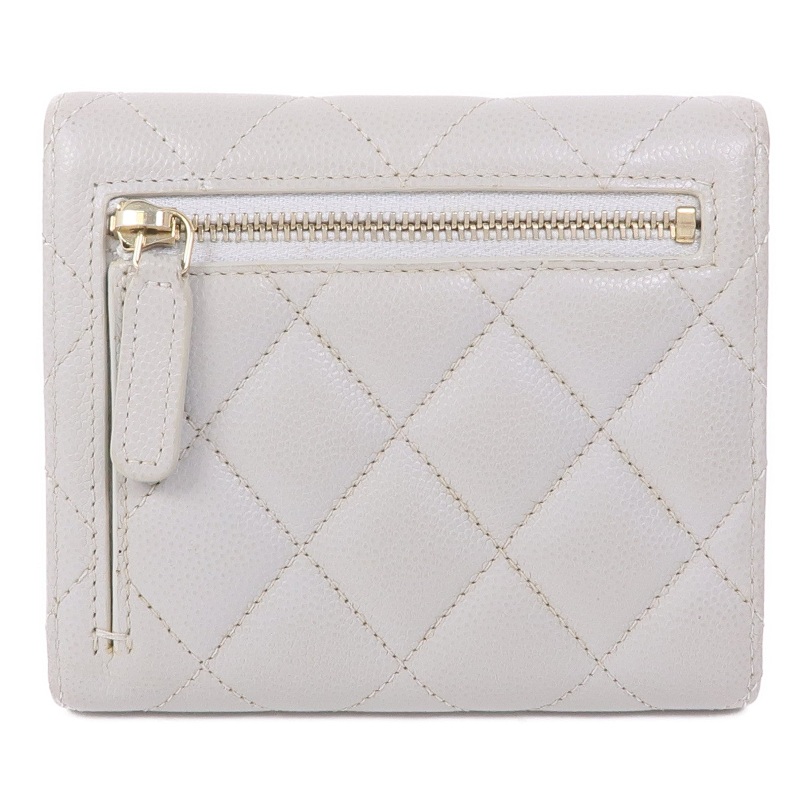 CHANEL 【激減優惠】牛皮皮革Wallet金扣錢包