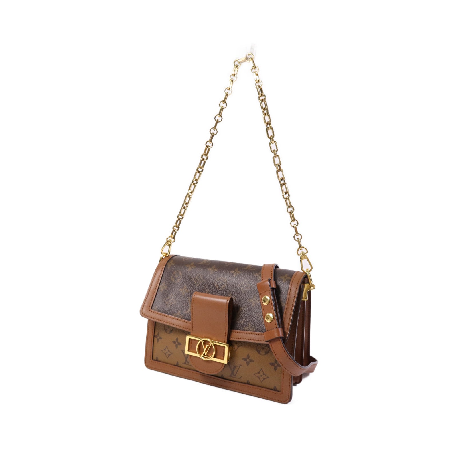 LOUIS VUITTON 【激減優惠】Monogram Reverse Dauphine MM金扣肩背袋