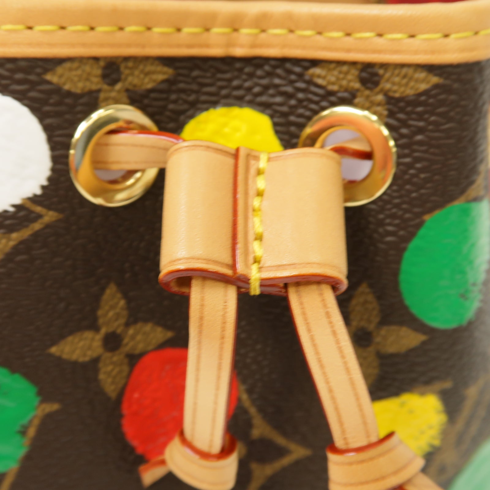 LOUIS VUITTON Monogram LV x YK Nano Noe金扣手挽肩背兩用袋啡色/彩色