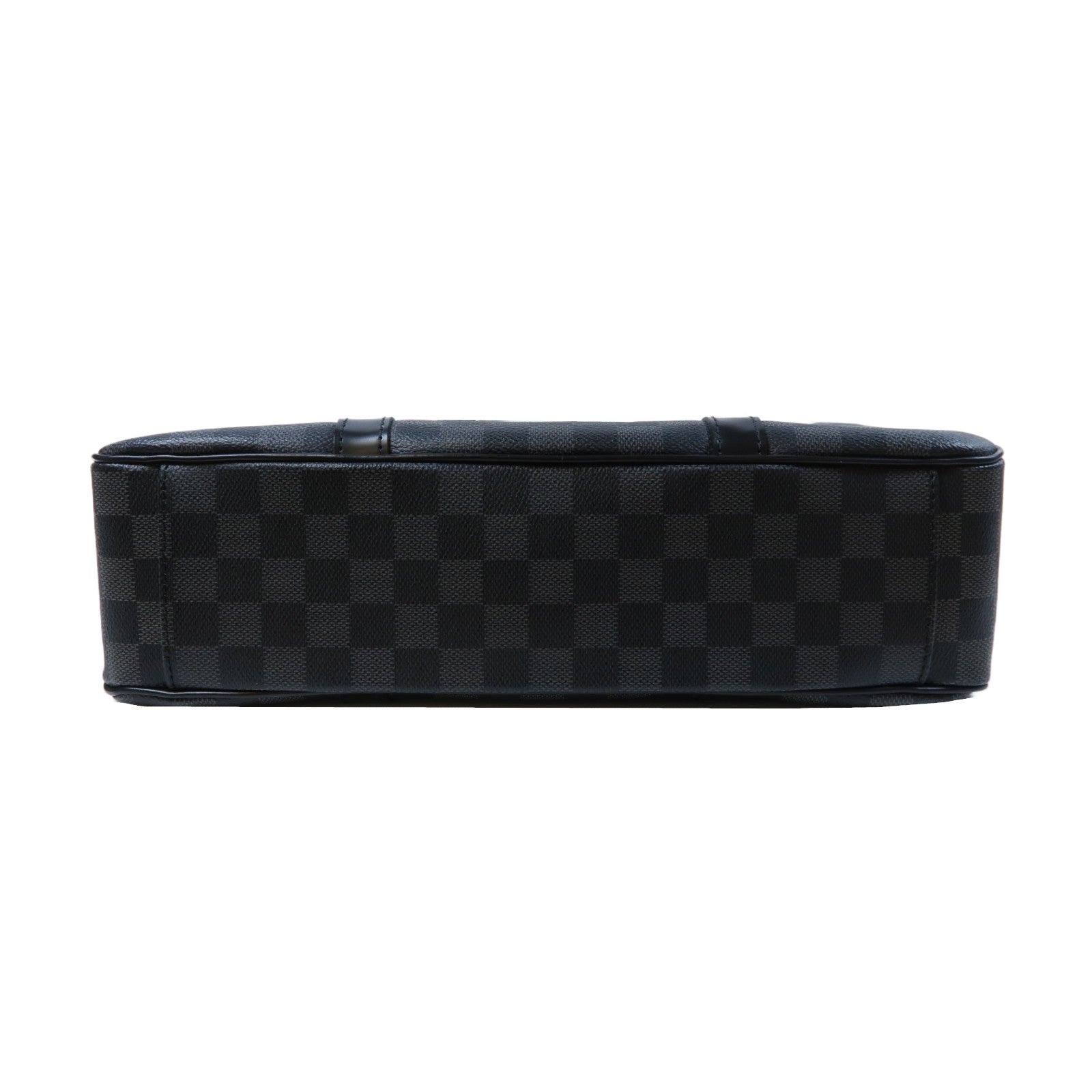 LOUIS VUITTON Damier Graphite Tadao銀扣手挽肩背兩用袋黑色