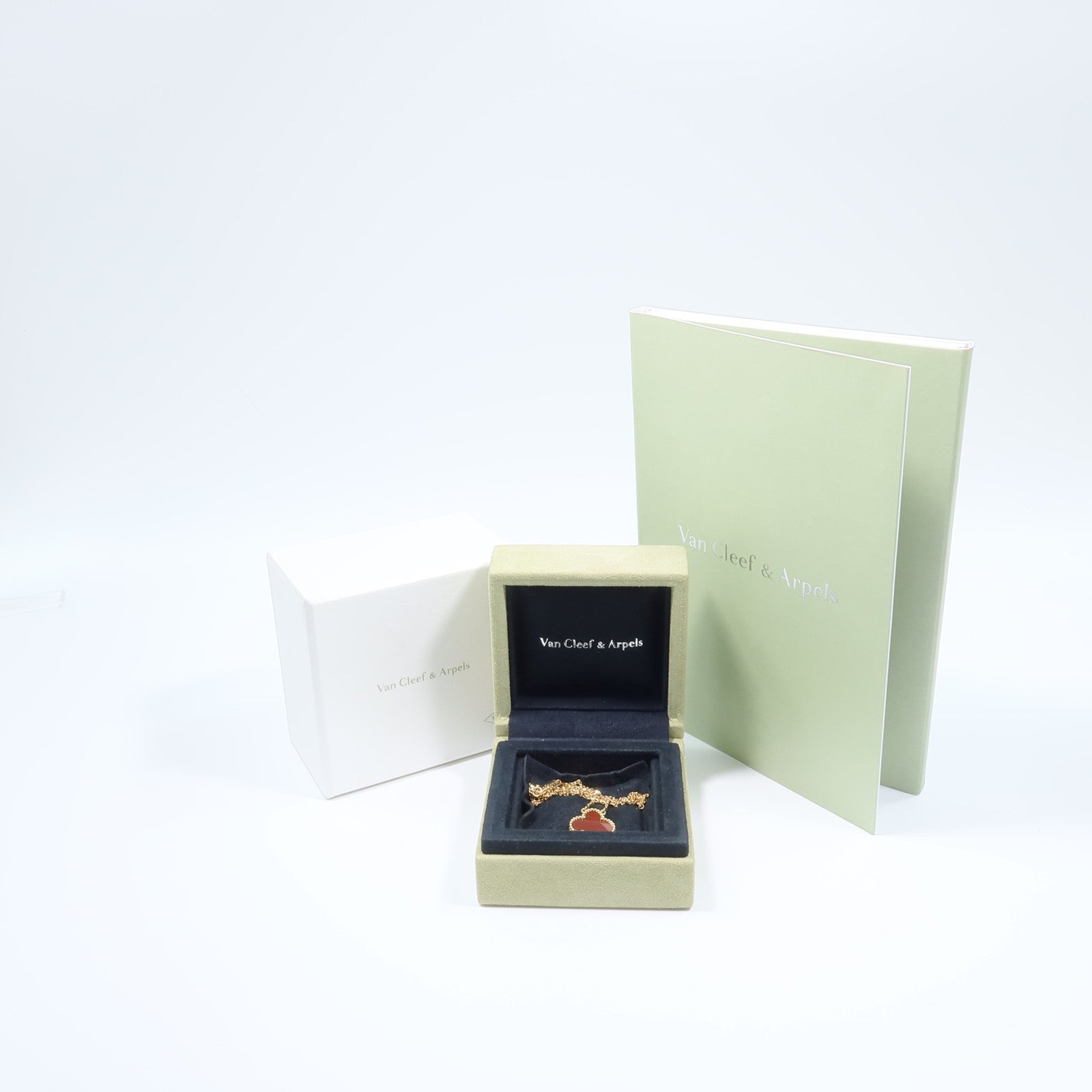 Van Cleef & Arpels 18K黃金Vintage Alhambra Necklace紅玉髓項鍊