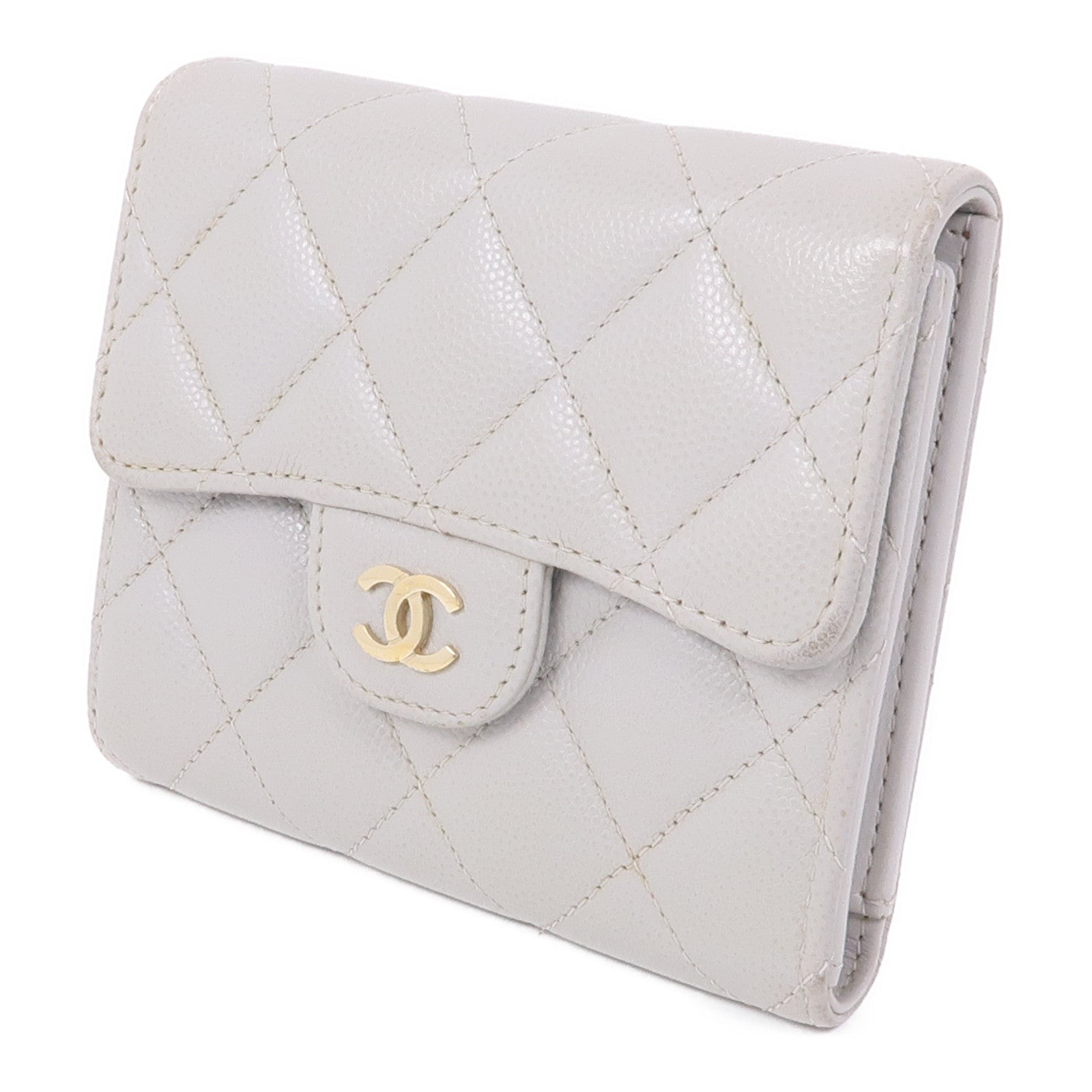 CHANEL 牛皮皮革Wallet金扣錢包