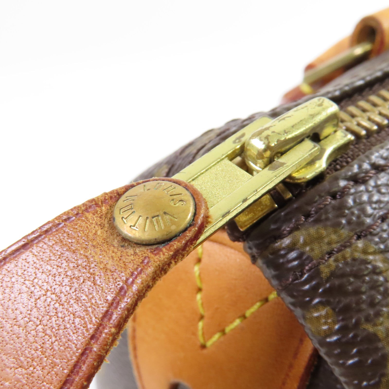 LOUIS VUITTON Monogram Speedy 25金扣手挽袋啡色