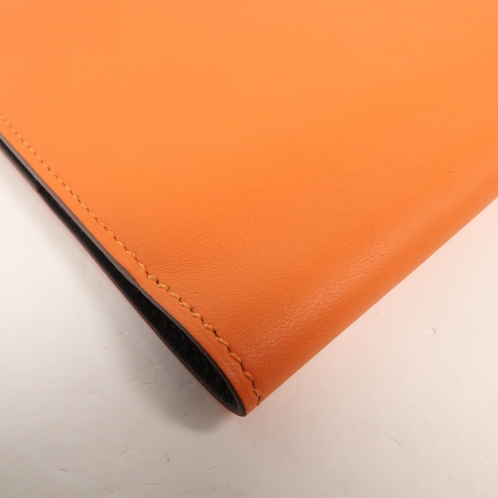 HERMES Swift皮革Passport Case護照套Orange 9J