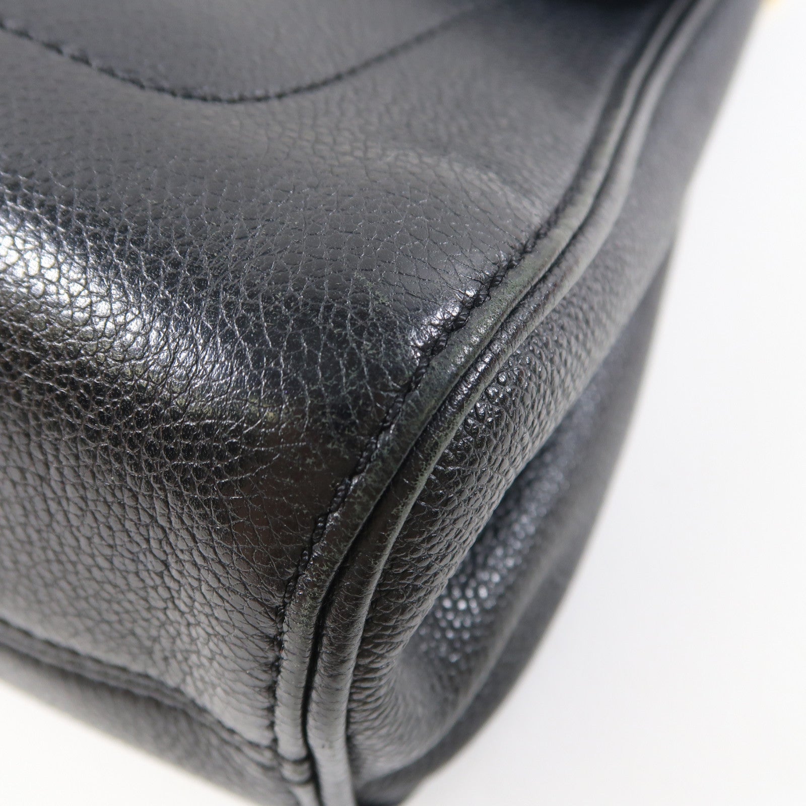 LOUIS VUITTON Monogram Empreinte Saint Germain MM金扣肩背袋黑色