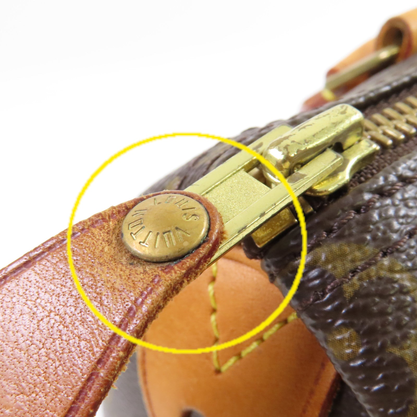 LOUIS VUITTON Monogram Speedy 25金扣手挽袋啡色