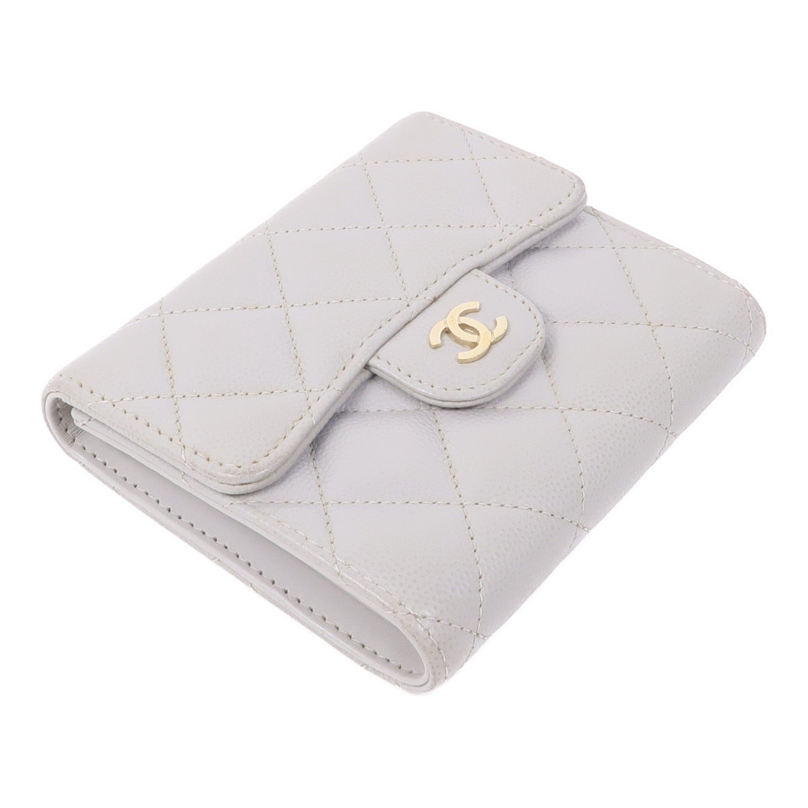 CHANEL 牛皮皮革Wallet金扣錢包