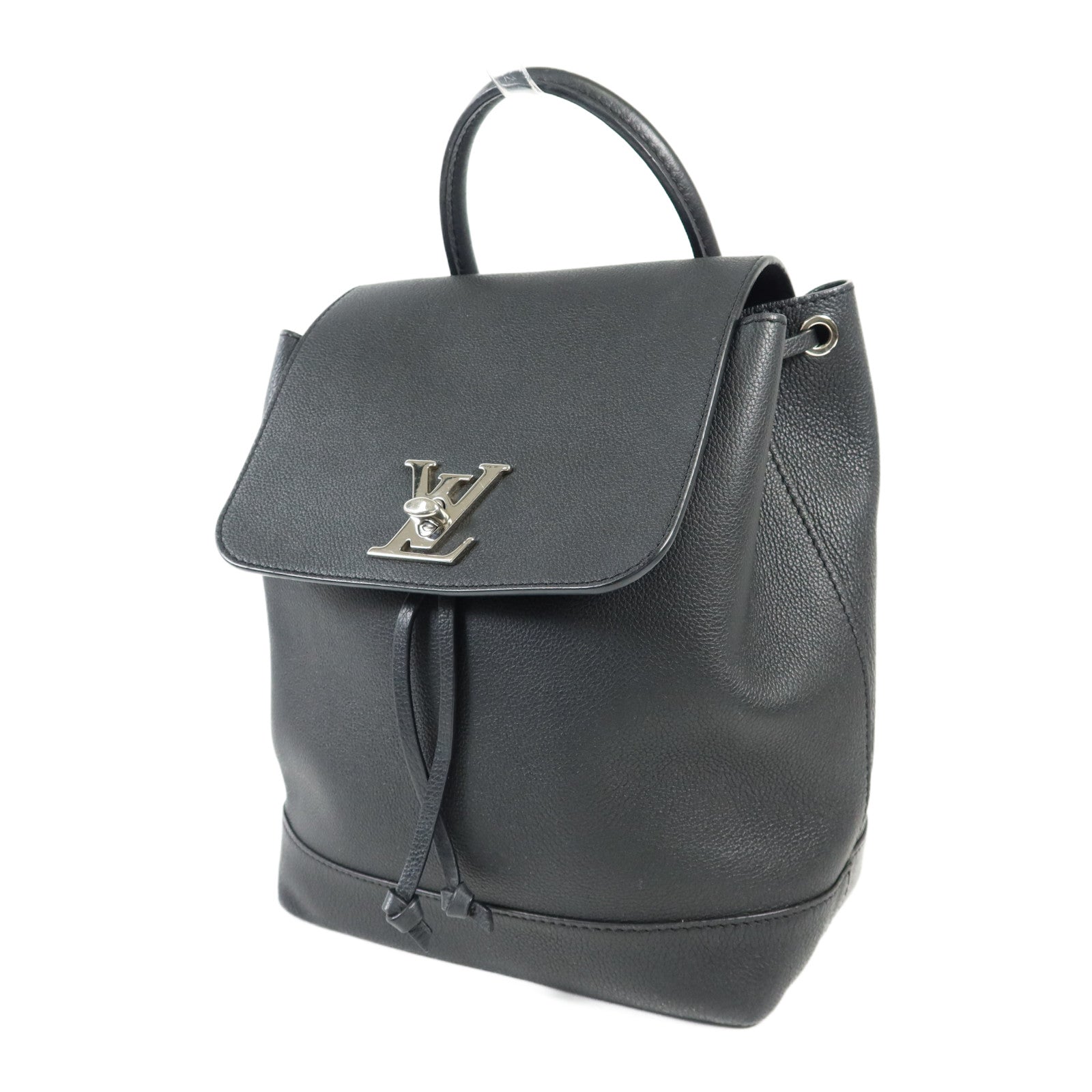 LOUIS VUITTON 牛皮皮革Lock Me Backpack銀扣背包