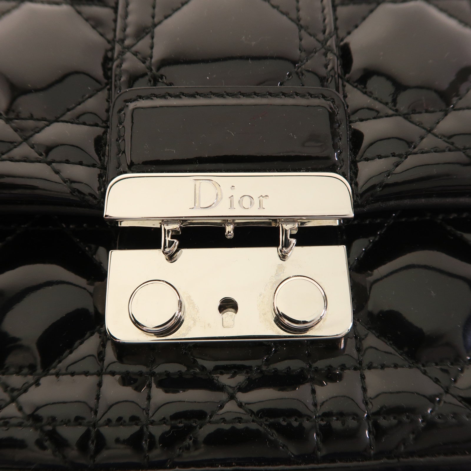 Dior 漆皮皮革Shoulder Bag銀扣肩背袋