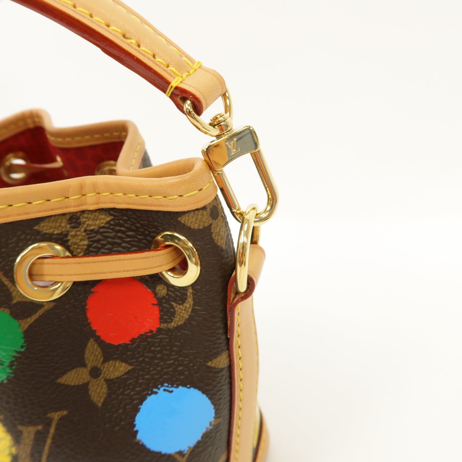 LOUIS VUITTON Monogram LV x YK Nano Noe金扣手挽肩背兩用袋啡色/彩色