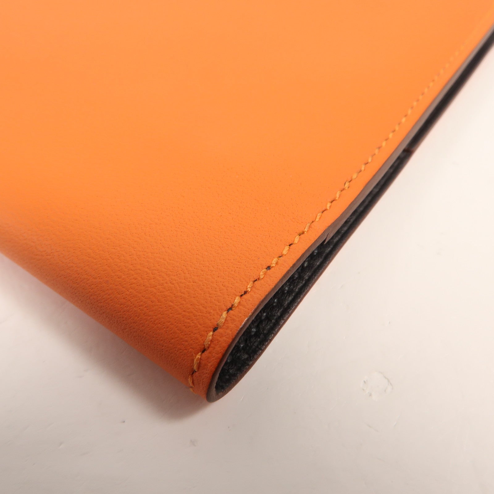 HERMES Swift皮革Passport Case護照套Orange 9J