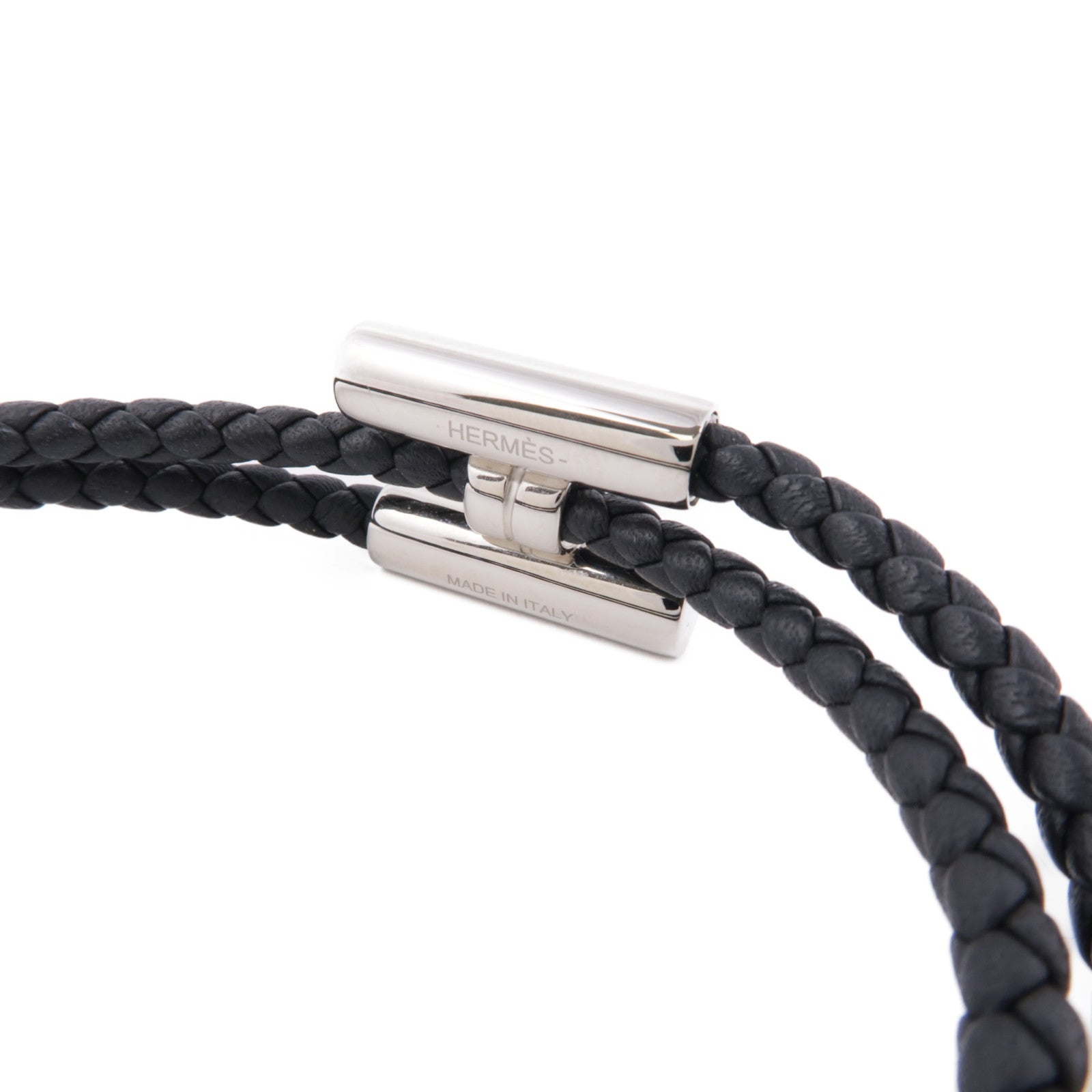 アクセサリー HERME TOURNIS SWIFT CALFSKIN BRACELET HERMES Swift皮革Tournis Tresse Bracelet手鏈Noir – Brand Off