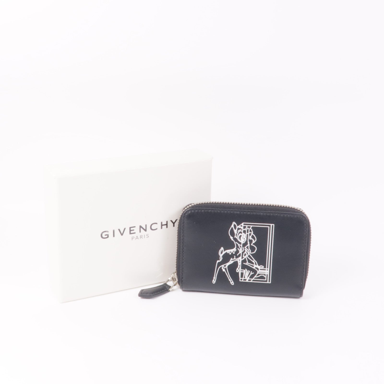 GIVENCHY 牛皮皮革Card/Coin Case銀扣零錢包/卡片套