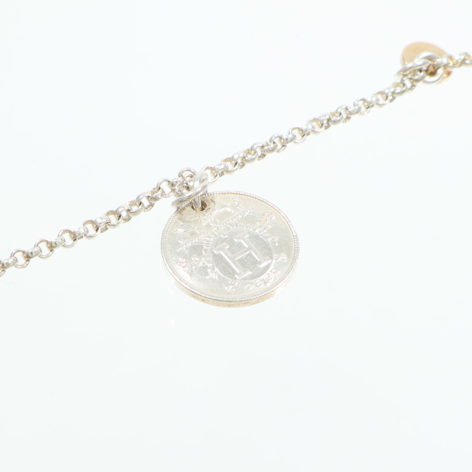 HERMES 18K玫瑰金/925純銀Ex-Libris Bracelet手鏈