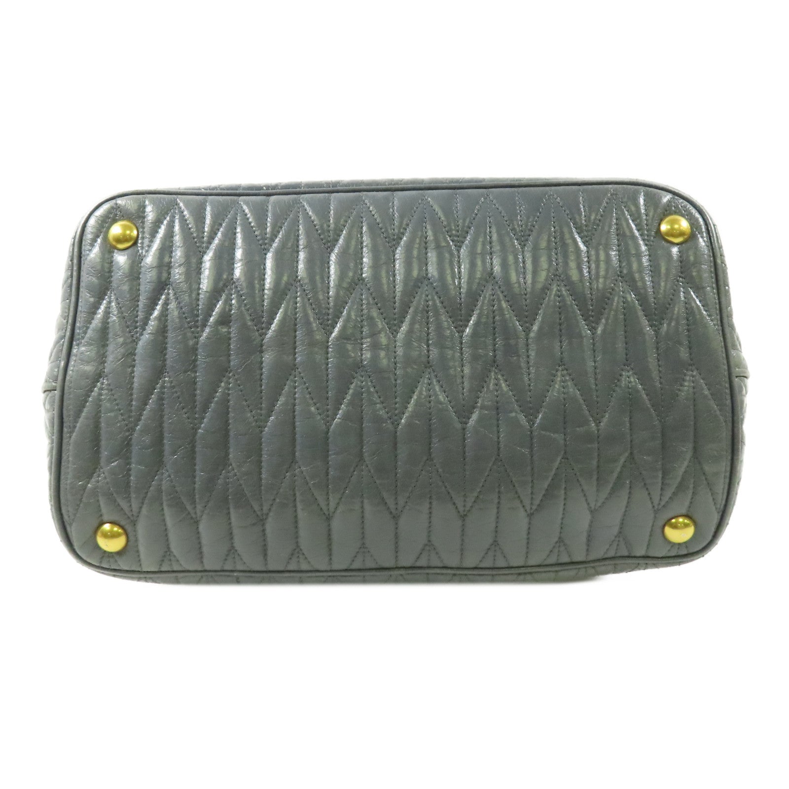 Miu Miu 牛皮皮革2 Way Shoulder Bag金扣手挽肩背兩用袋藍色