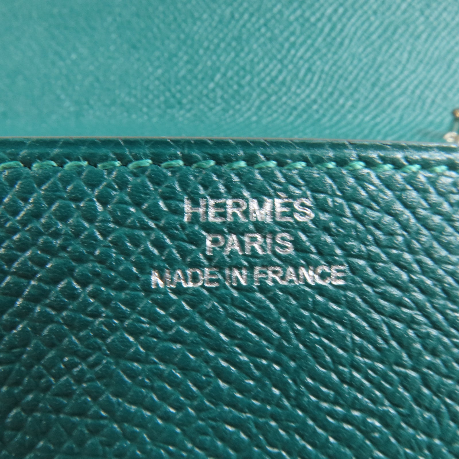 HERMES Epsom皮革Clic 16銀扣肩背袋Vert Vertigo