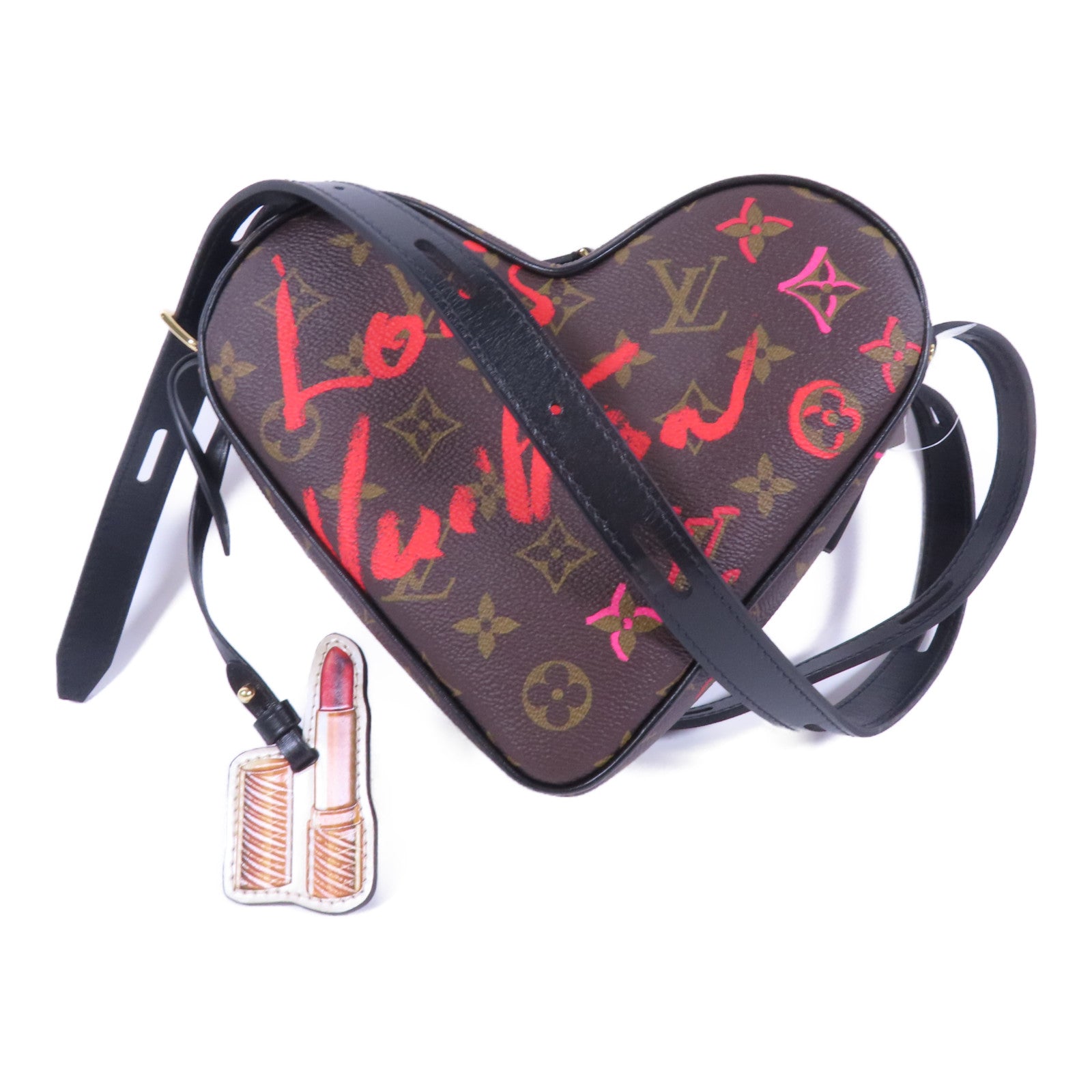 LOUIS VUITTON Monogram Sac Coeur Fall In Love金扣肩背袋棕色