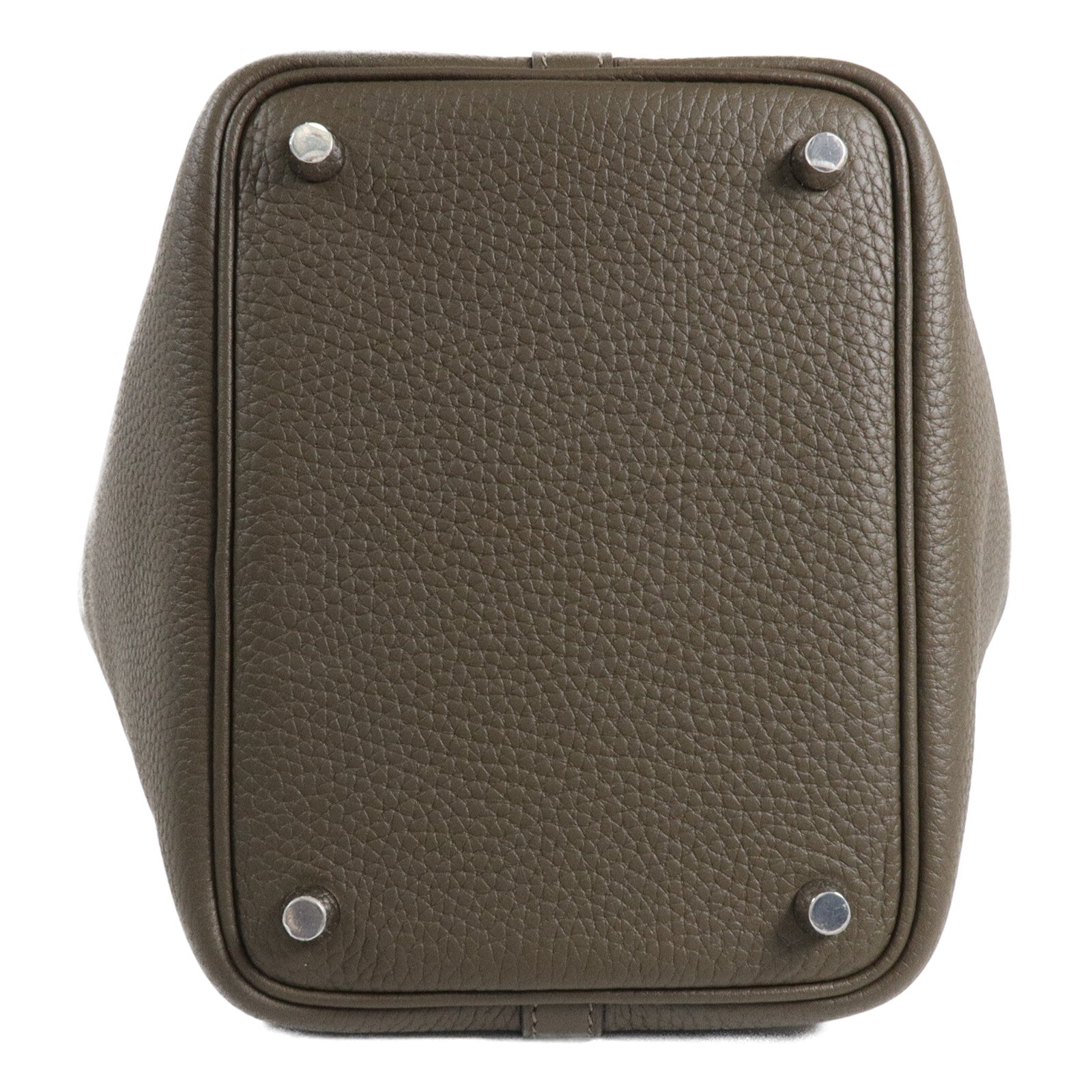 HERMES Clemence皮革Picotin PM手挽袋Vert Loden