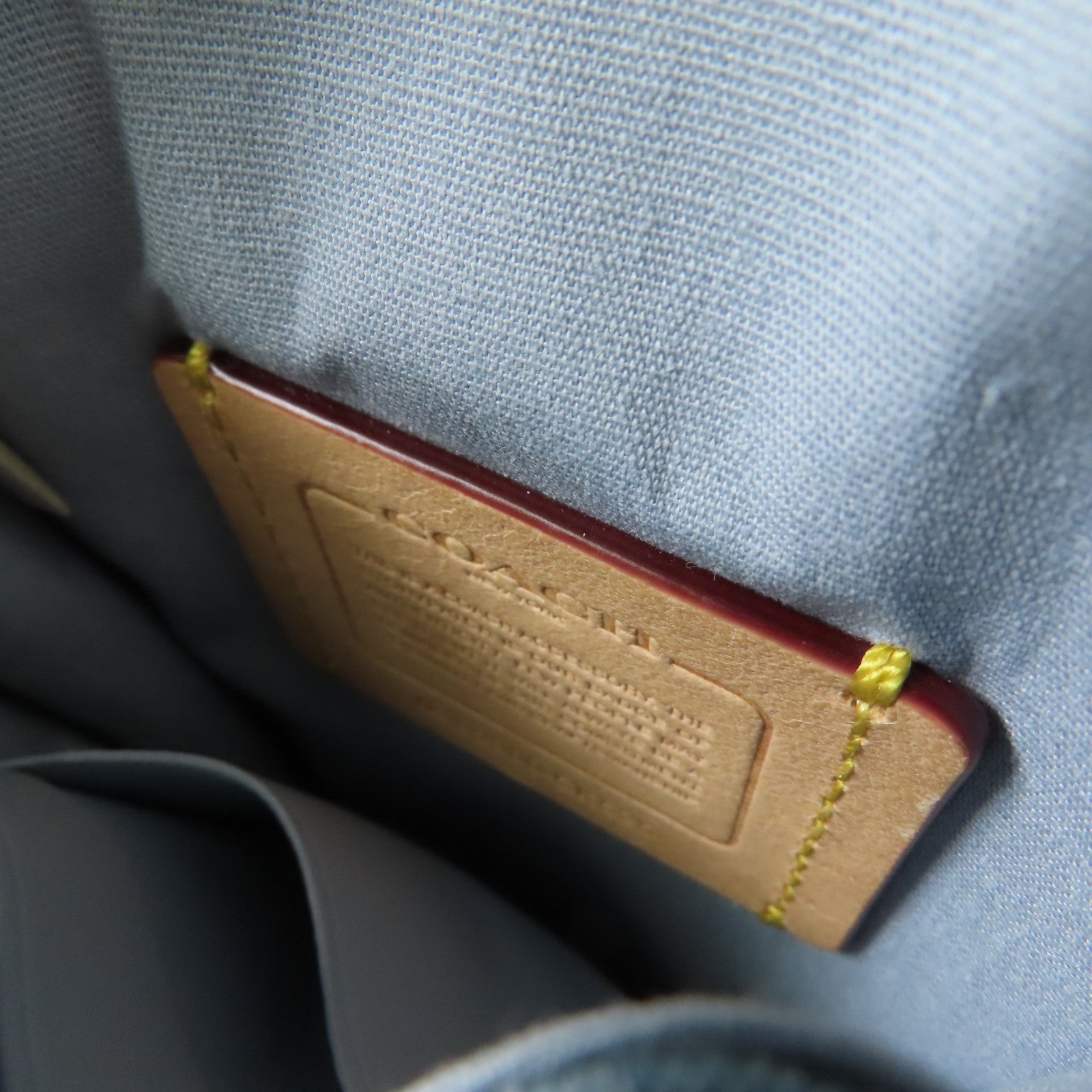 COACH 牛仔布Tote Bag銀扣肩背袋