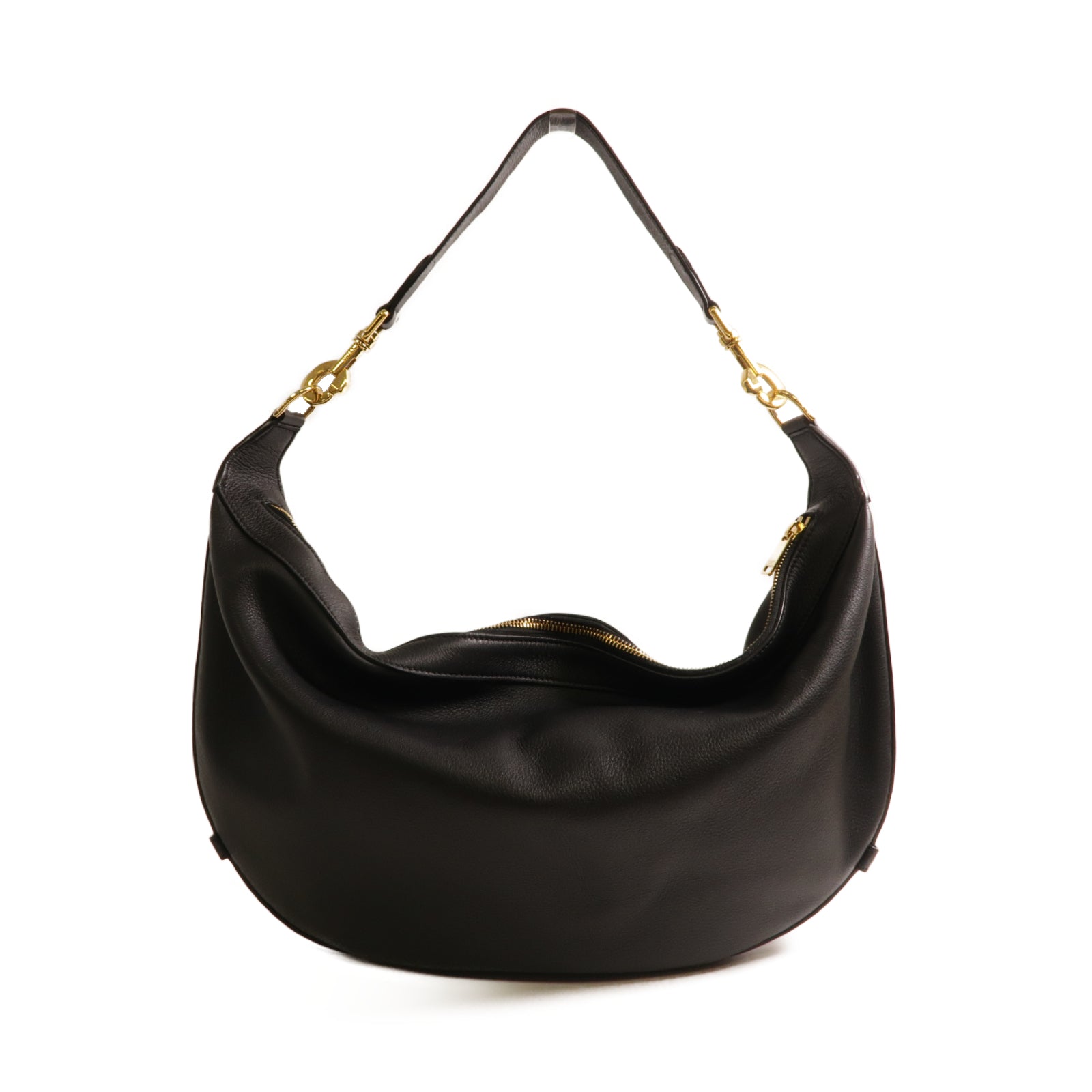 CELINE 【激減優惠】牛皮皮革Leandre Medium Shoulder Bag金扣肩背袋黑色