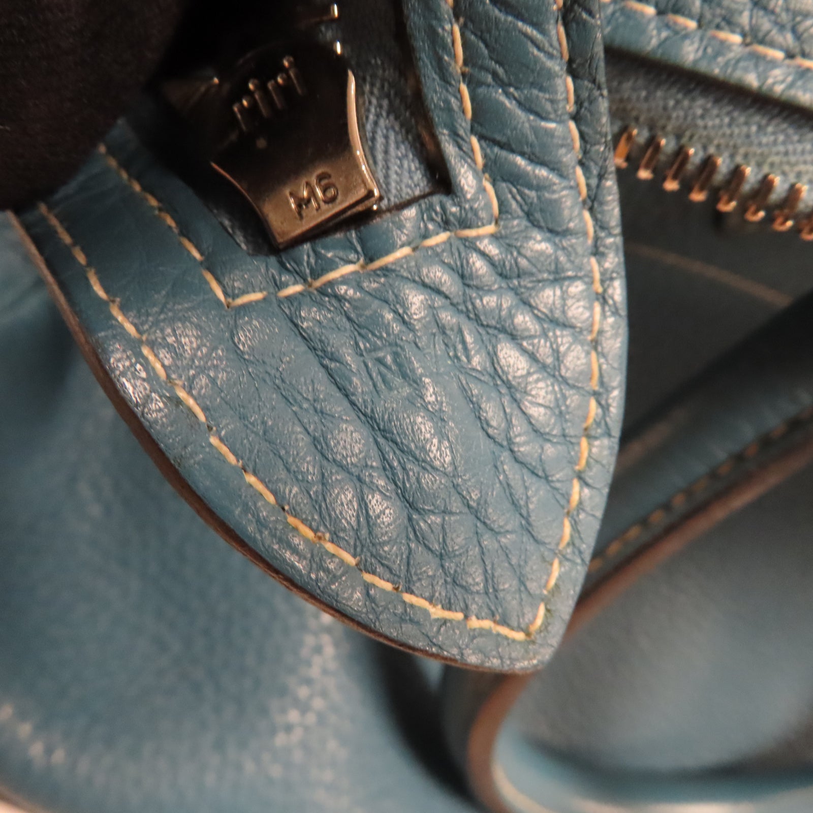 HERMES 【激減優惠】Clemence皮革Atlas 35銀扣手挽袋Blue Jeans牛仔藍色
