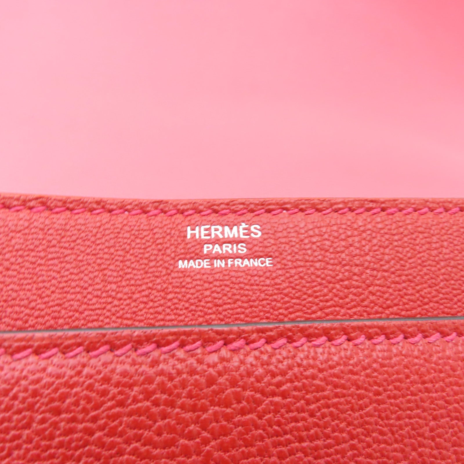 HERMES 【激減優惠】Box Calf皮革Verrou 23銀扣肩背袋Rouge H酒紅色