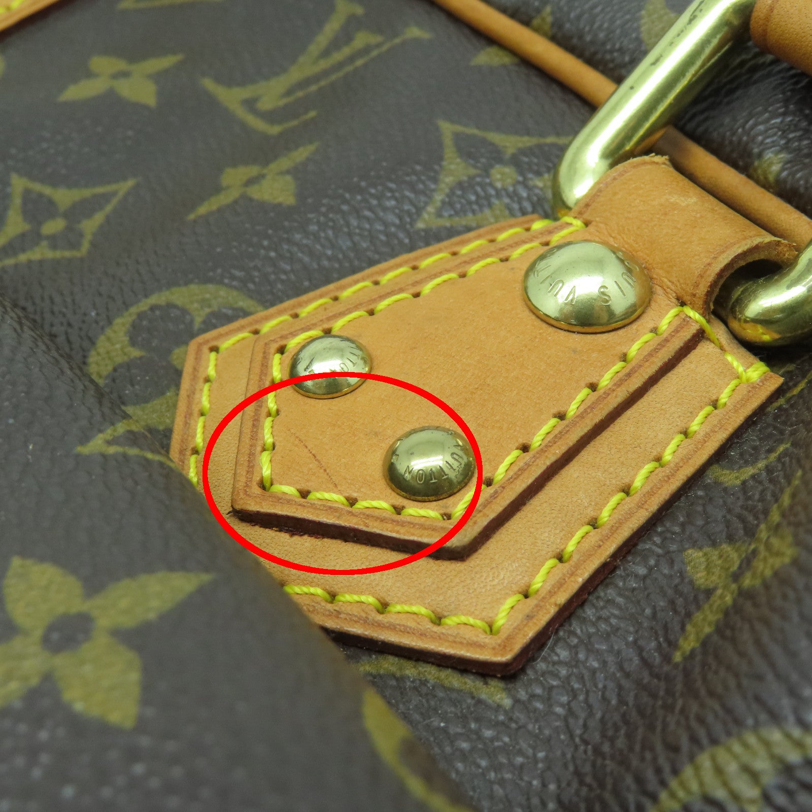LOUIS VUITTON Monogram Manhattan PM金扣手挽袋棕色