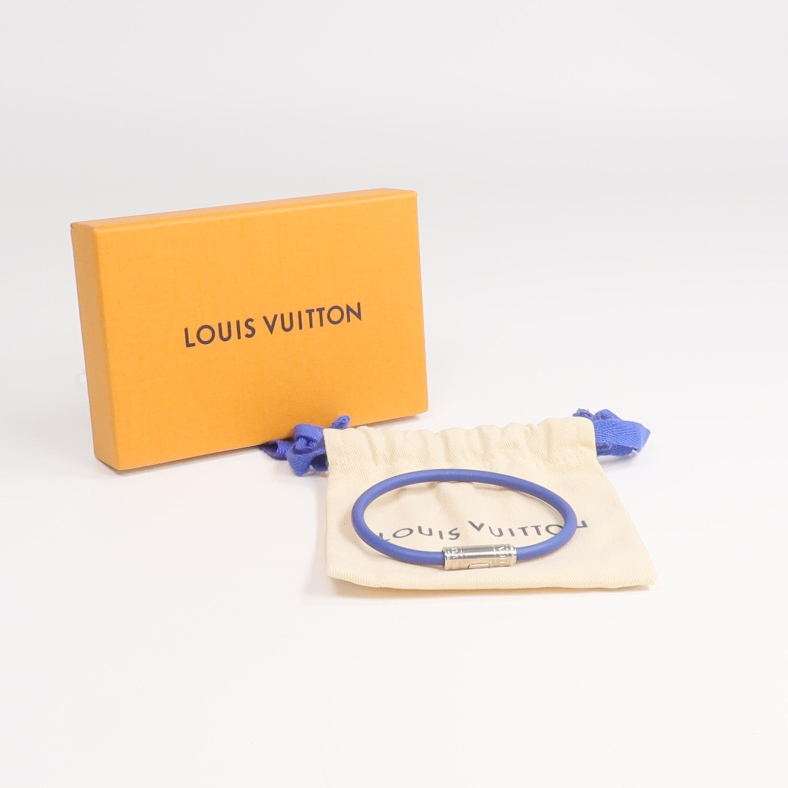 LOUIS VUITTON 牛皮皮革Keep It Bracelet銀扣手鏈