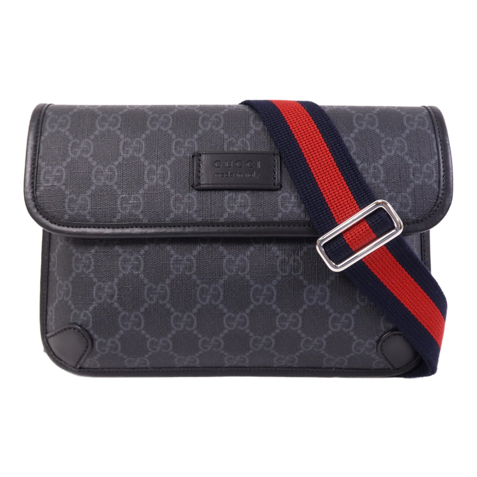 GUCCI 塗層帆布Waist Bag銀扣腰包