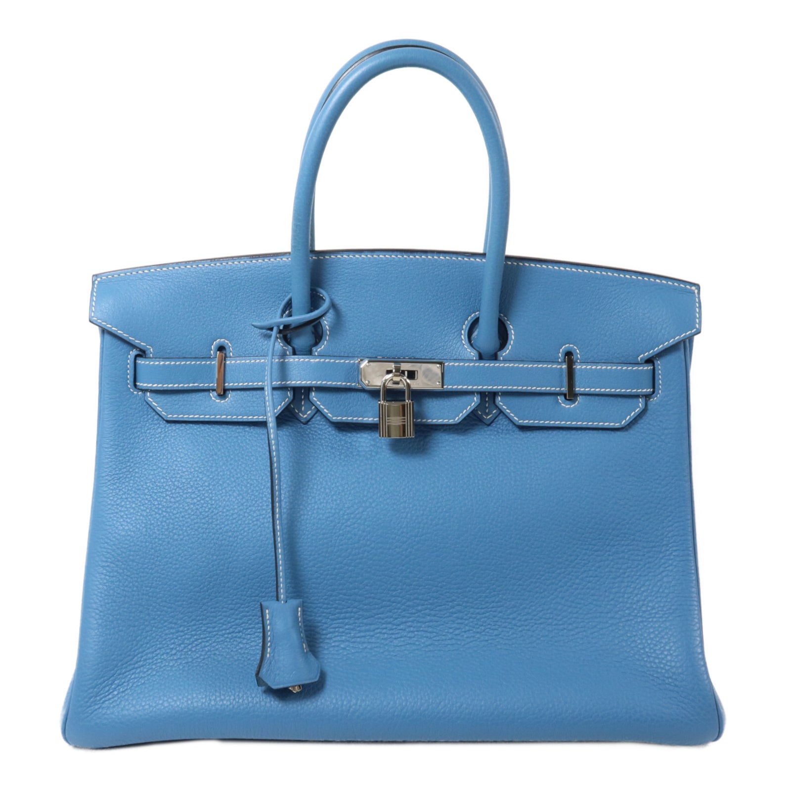 HERMES Togo皮革Birkin 35手挽袋Bleu Jean
