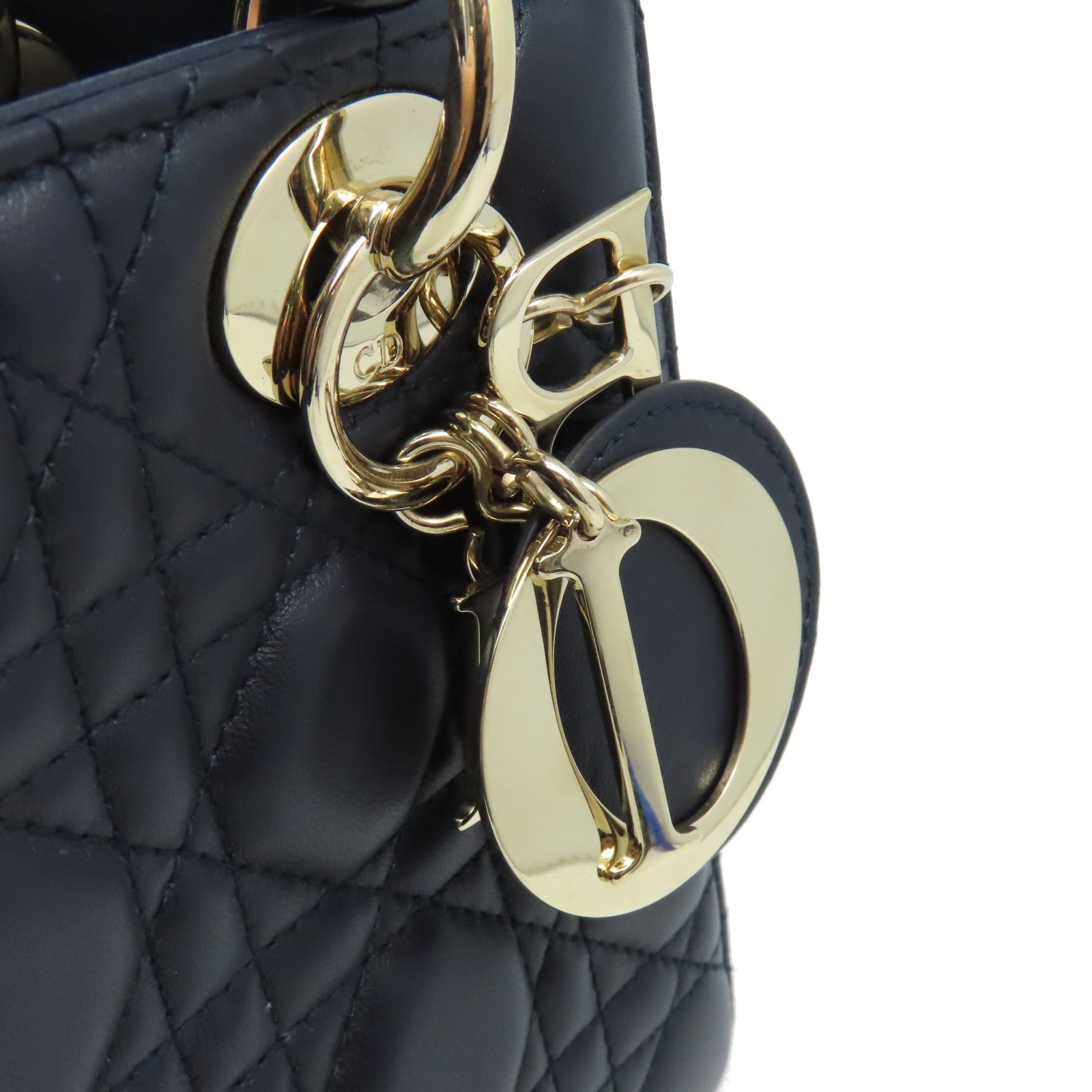 Dior 羊皮皮革Lady Dior My ABCDior 2Way Shoulder Bag手挽肩背兩用袋深藍色