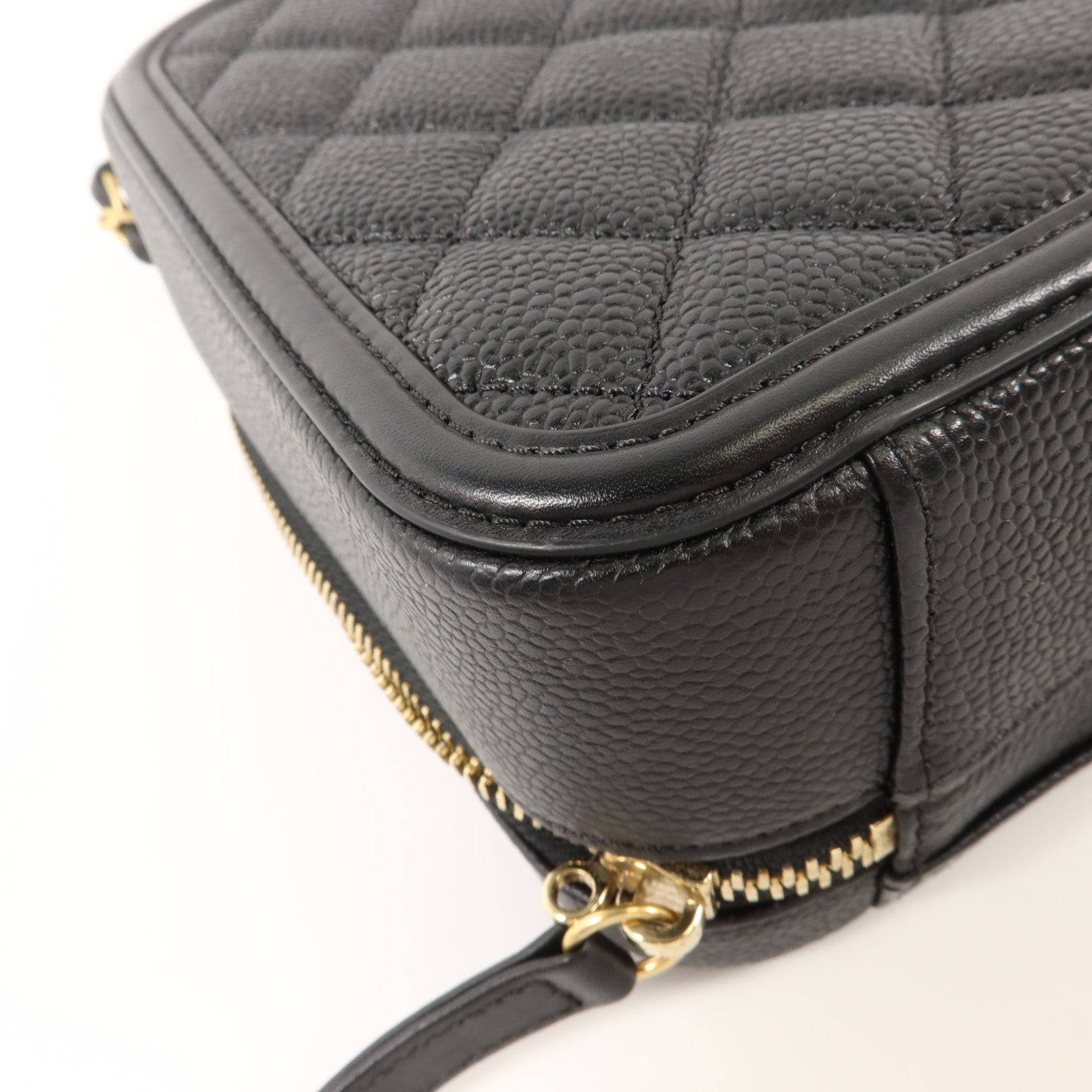 CHANEL 牛皮皮革CC Filigree Vanity Case Medium手挽肩背兩用袋